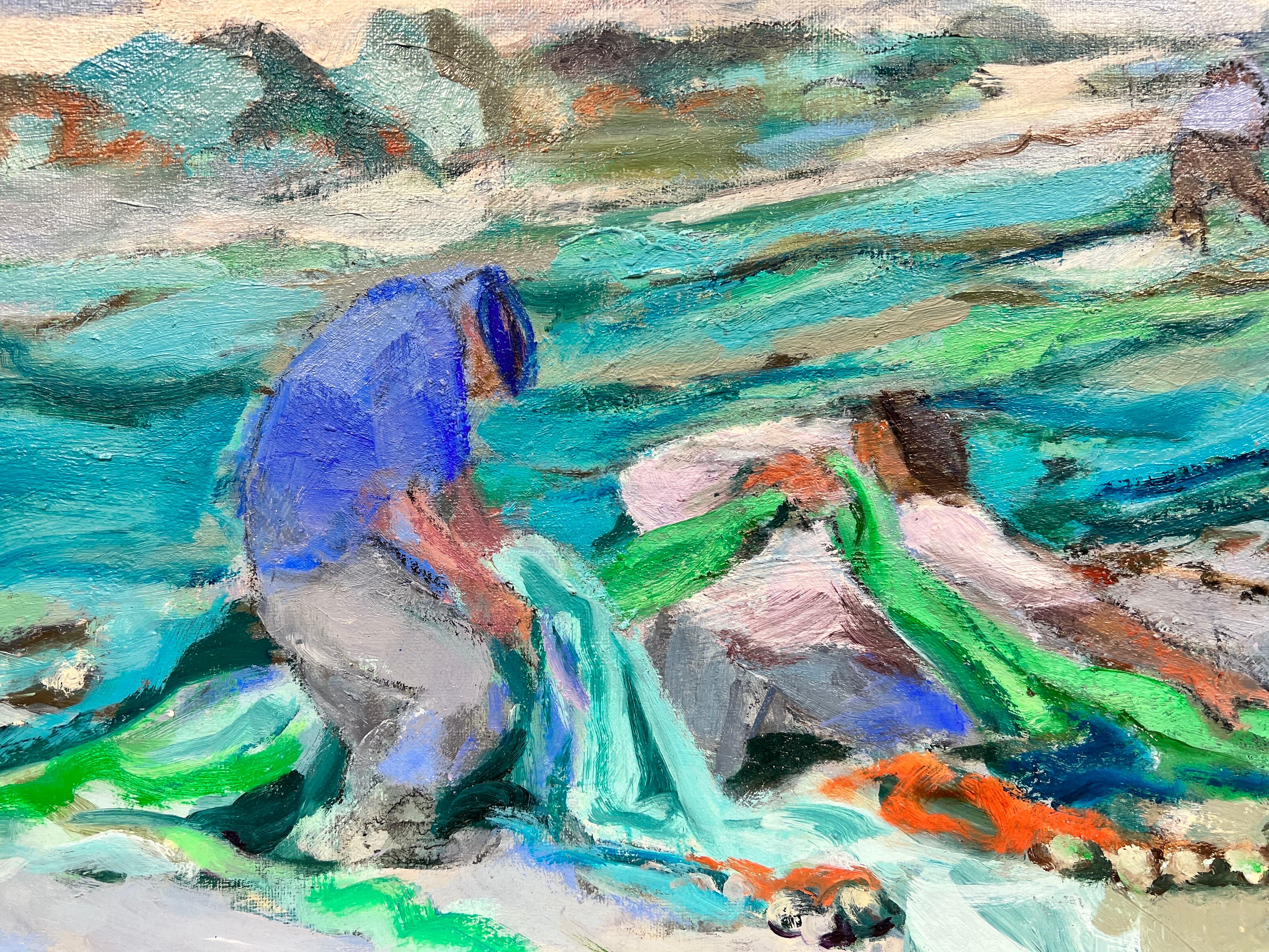 Tending their Nets
French School, contemporary
oil on canvas
15 x 21.5 inches
provenance: private collection, France
The painting is in very good and presentable condition.
