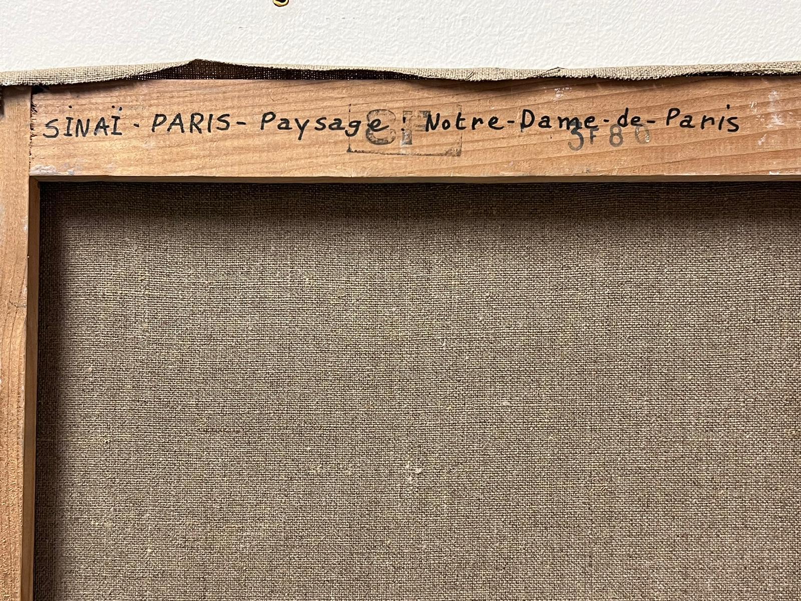 French Post-Impressionist Signed Oil Paris Notre Dame Landscape  For Sale 4