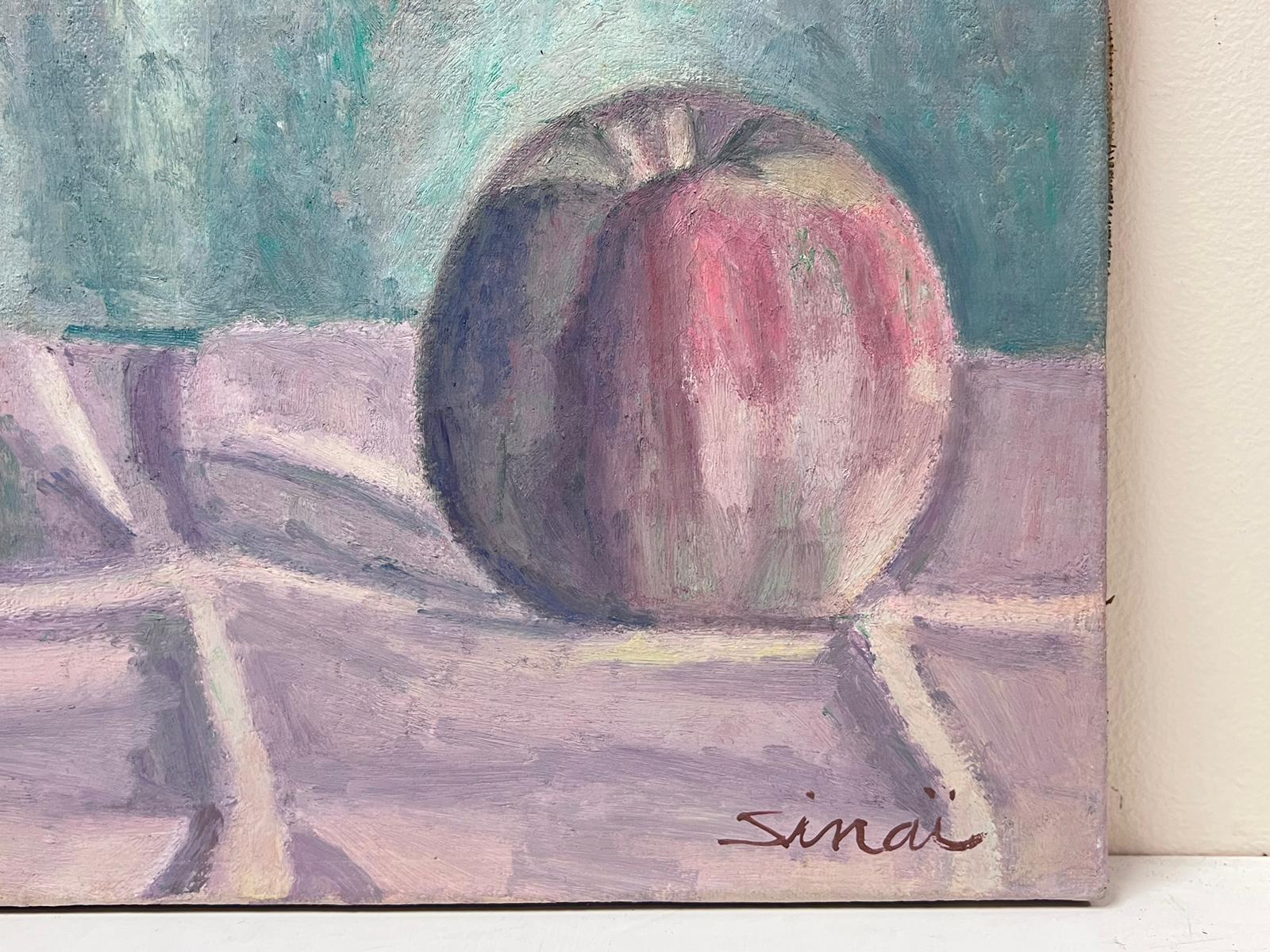 Französisch Post-Impressionist signiert Öl Stillleben Malerei Glas Jar & Apfel (Post-Impressionismus), Painting, von French School