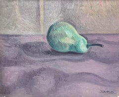 French Post-Impressionist Signed Oil Still Life Pear Painting