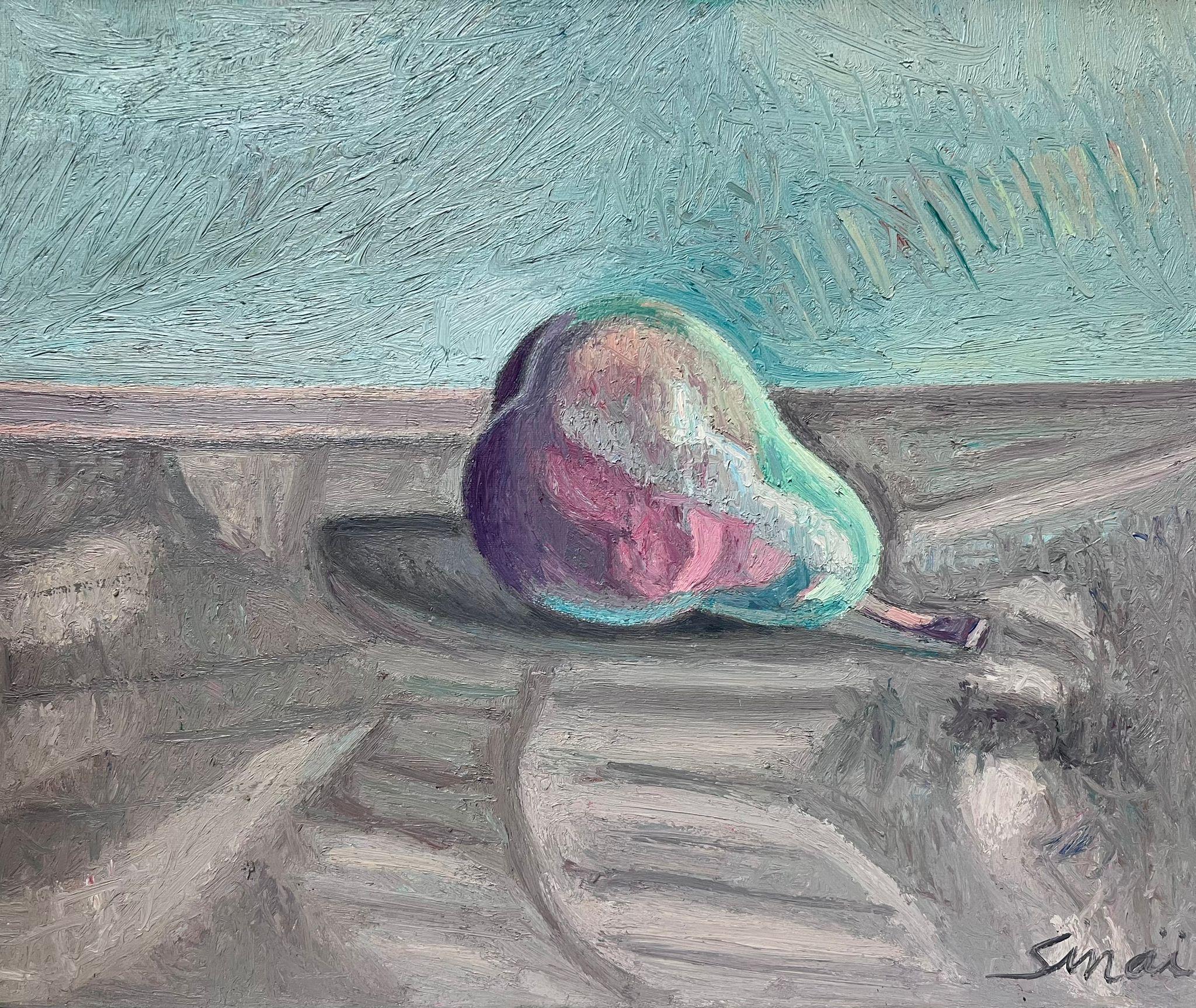 Französisch Post-Impressionist signiert Öl Stillleben Birne Gemälde 