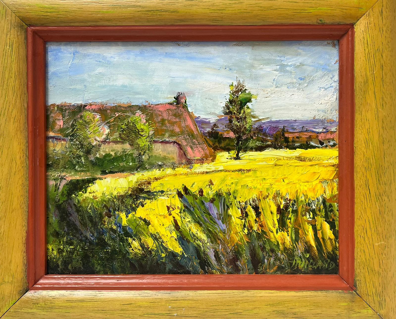 French Mid 20th Century Post Impressionist artist
signed indistinctly, 
oil painting on canvas, framed
framed: 12.5 x 14.5 inches
painting: 8 x 10 inches
provenance: private collection, France
condition: very good and sound condition 
