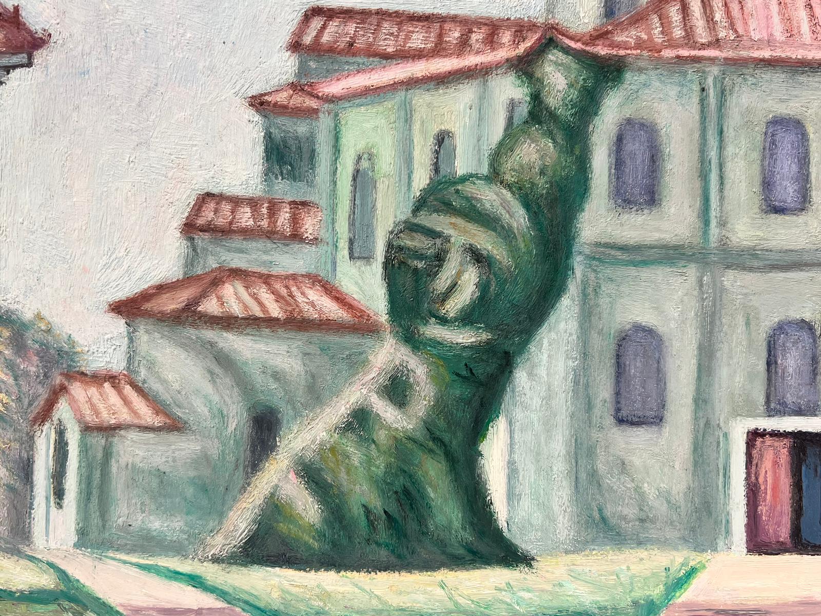 Mid 20th Century Post-Impressionist Grand French Green Chateau - Modern Painting by French School