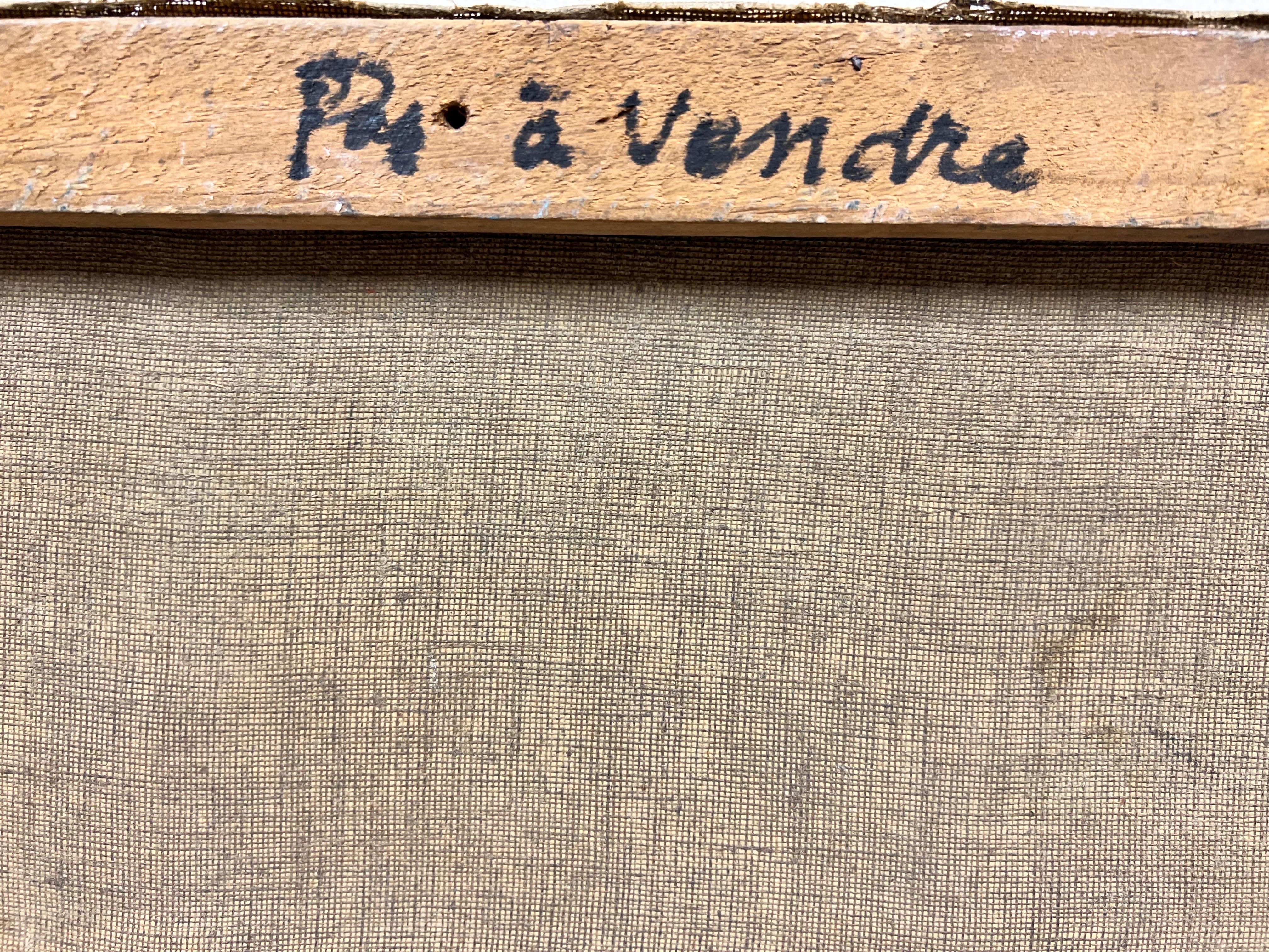 Pintura al óleo modernista francesa de mediados de siglo Naturaleza muerta Fruta en un cuenco en venta 2