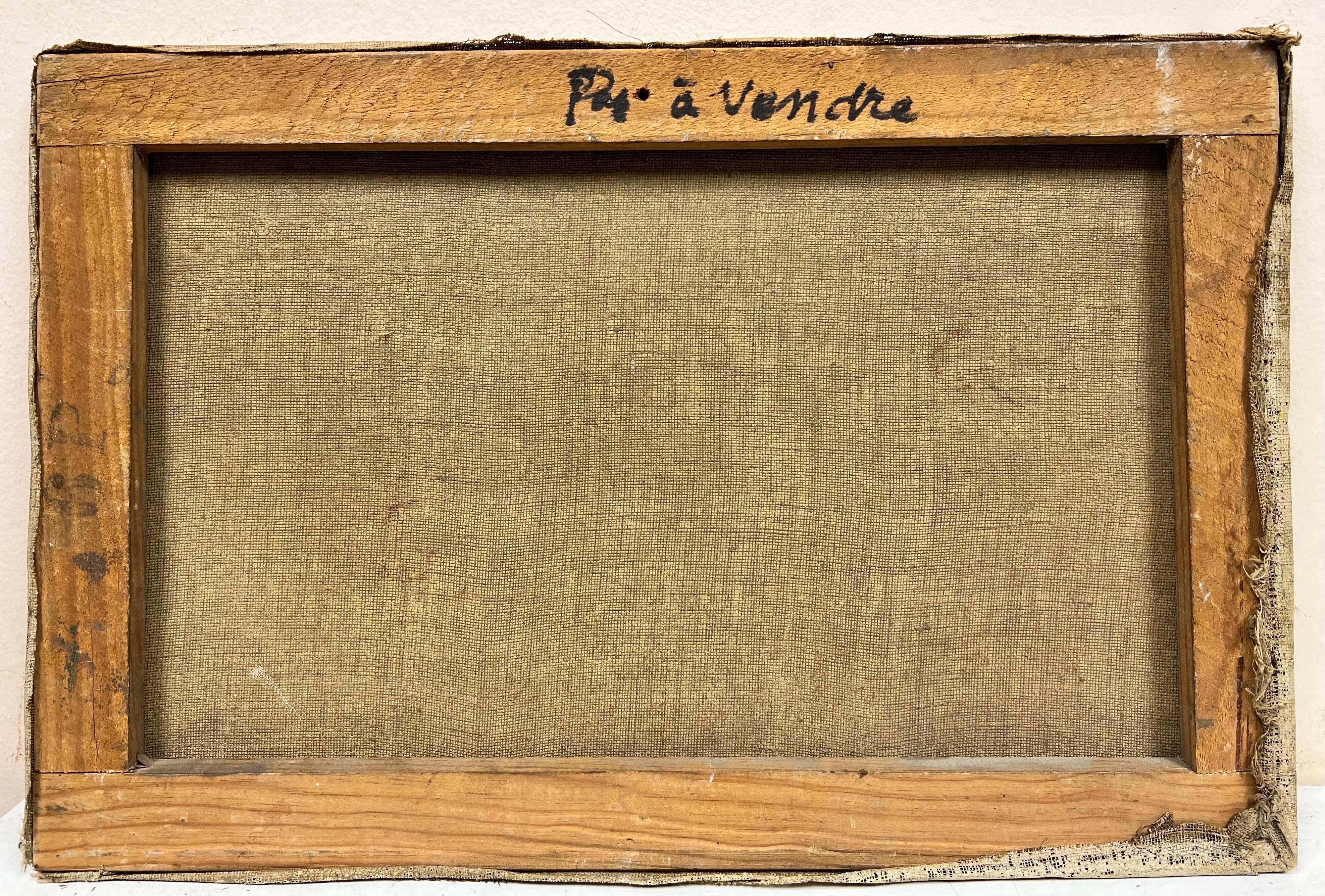 Pintura al óleo modernista francesa de mediados de siglo Naturaleza muerta Fruta en un cuenco en venta 3