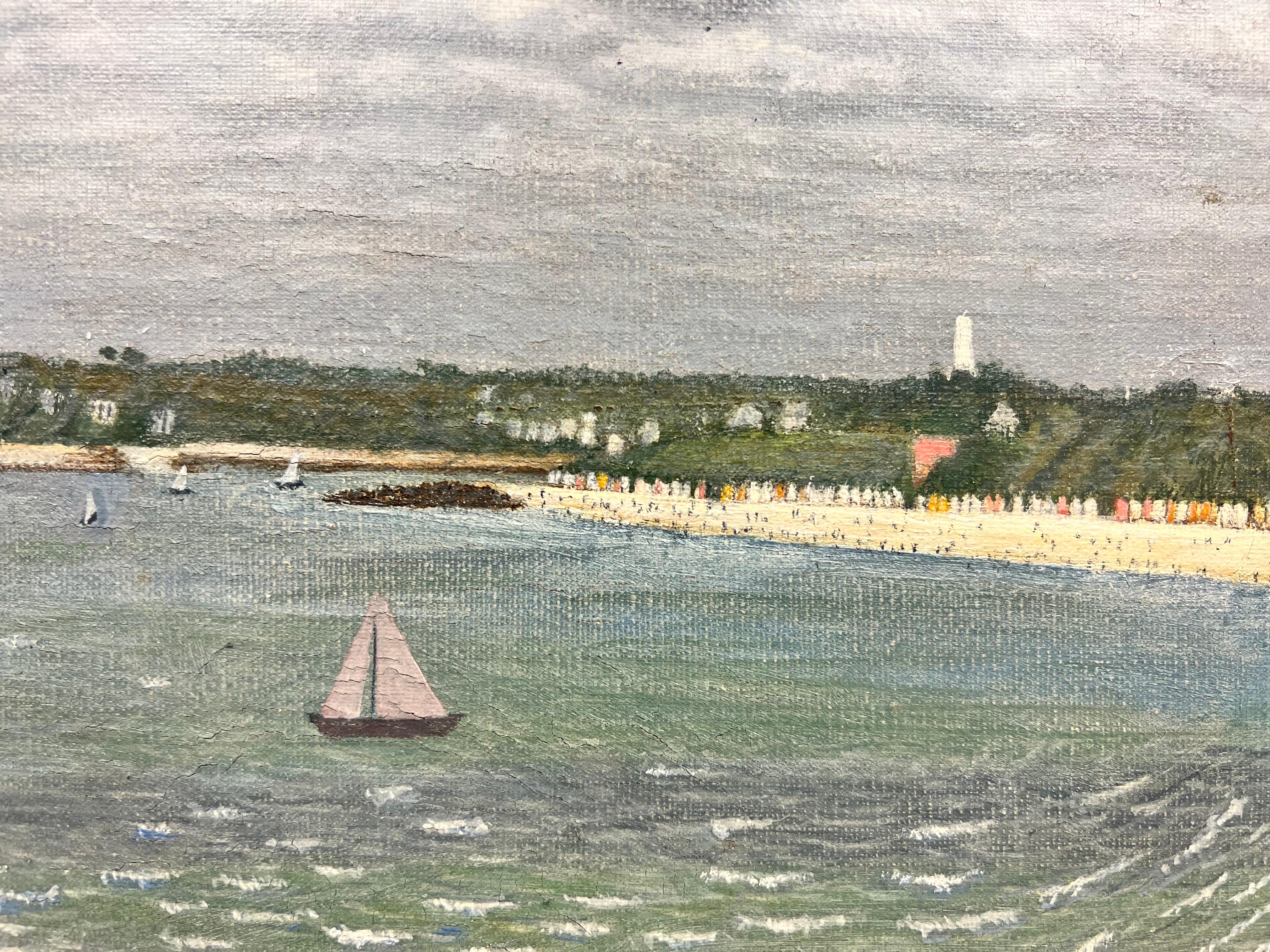 French Room de mediados de siglo con vistas al mar, la playa y los veleros 1
