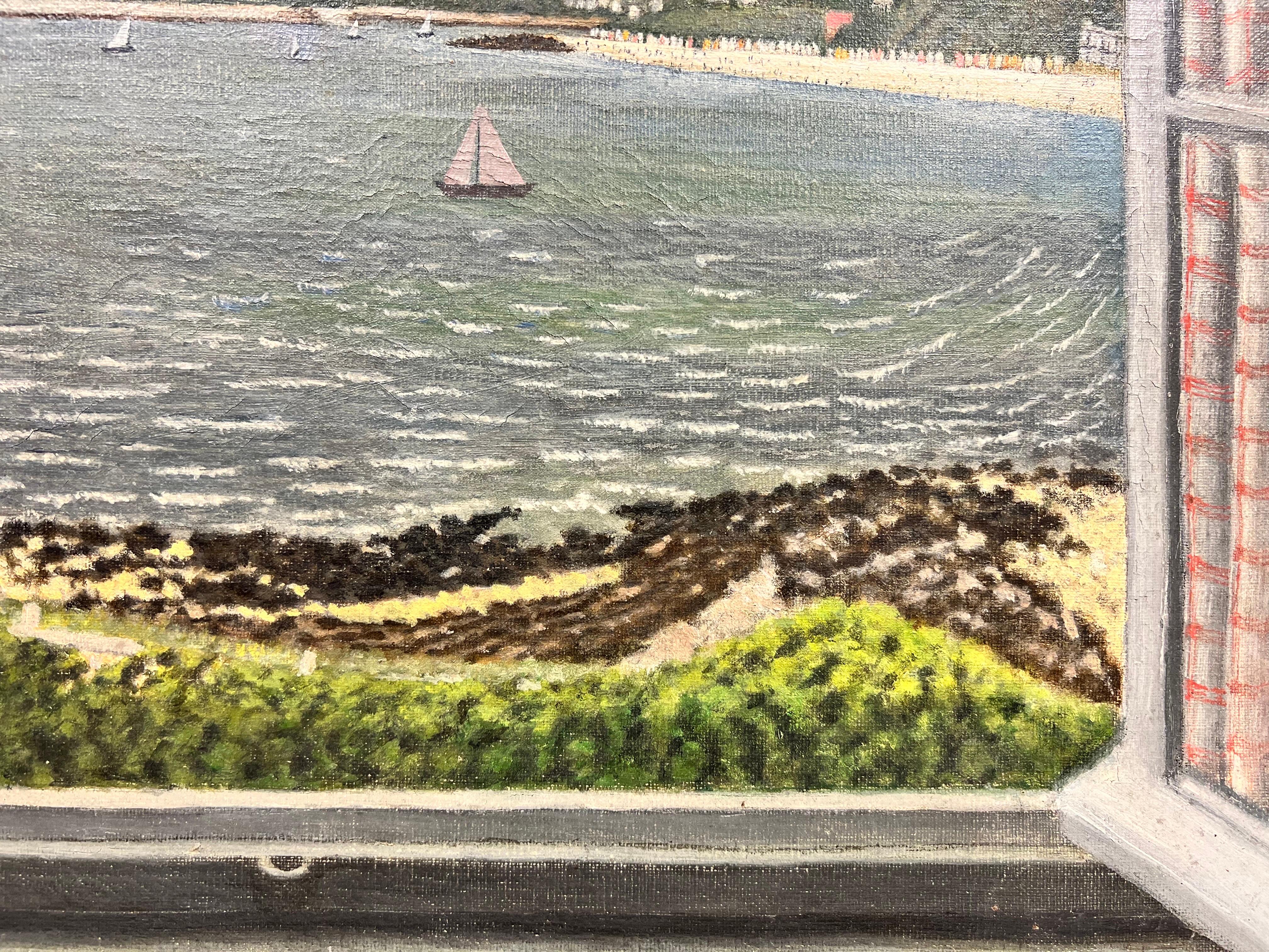 French Room de mediados de siglo con vistas al mar, la playa y los veleros 2