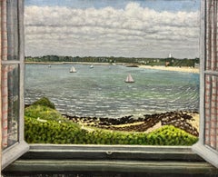 French Room di metà secolo con vista sul mare e sulla spiaggia e sulle barche a vela