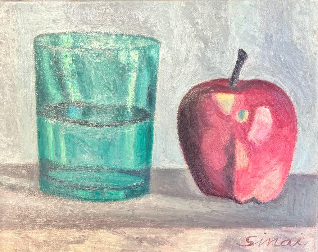 French School Interior Painting - Signed French Modernist Still Life Fruit Oil Painting on Canvas