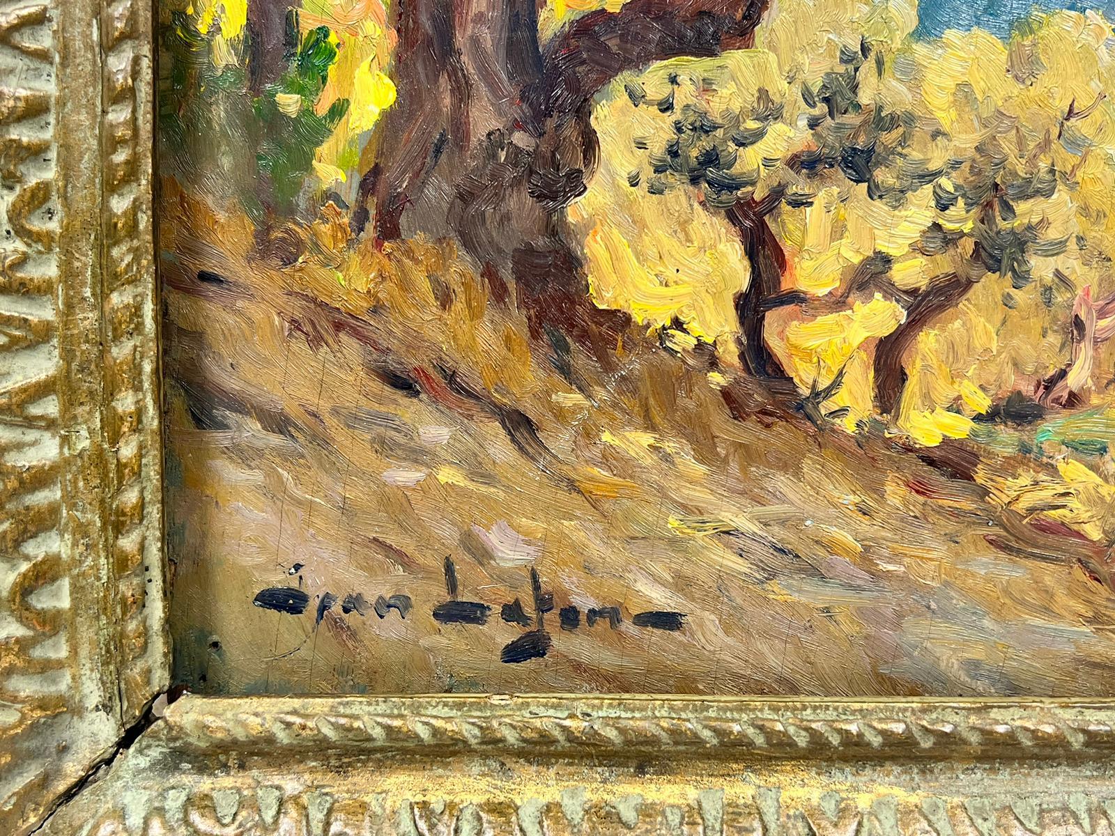 1930's French Impressionist Oil Cote d'Azur Coastline French RIviera, signed 4