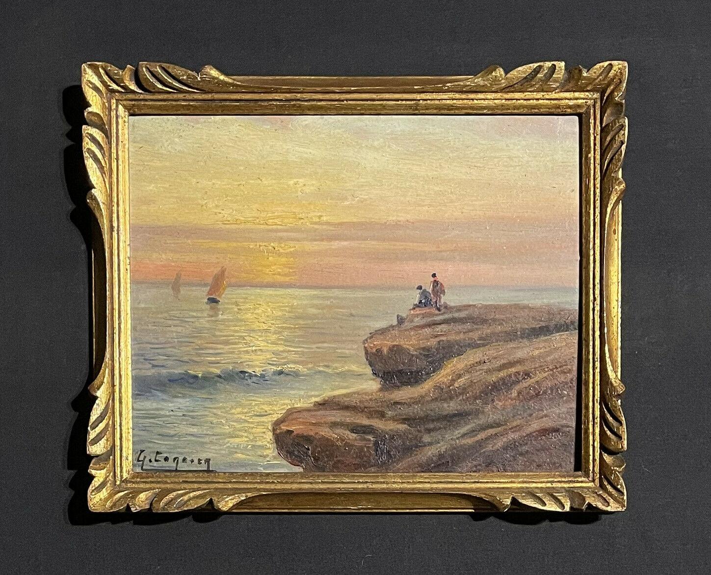sunset over the sea painting