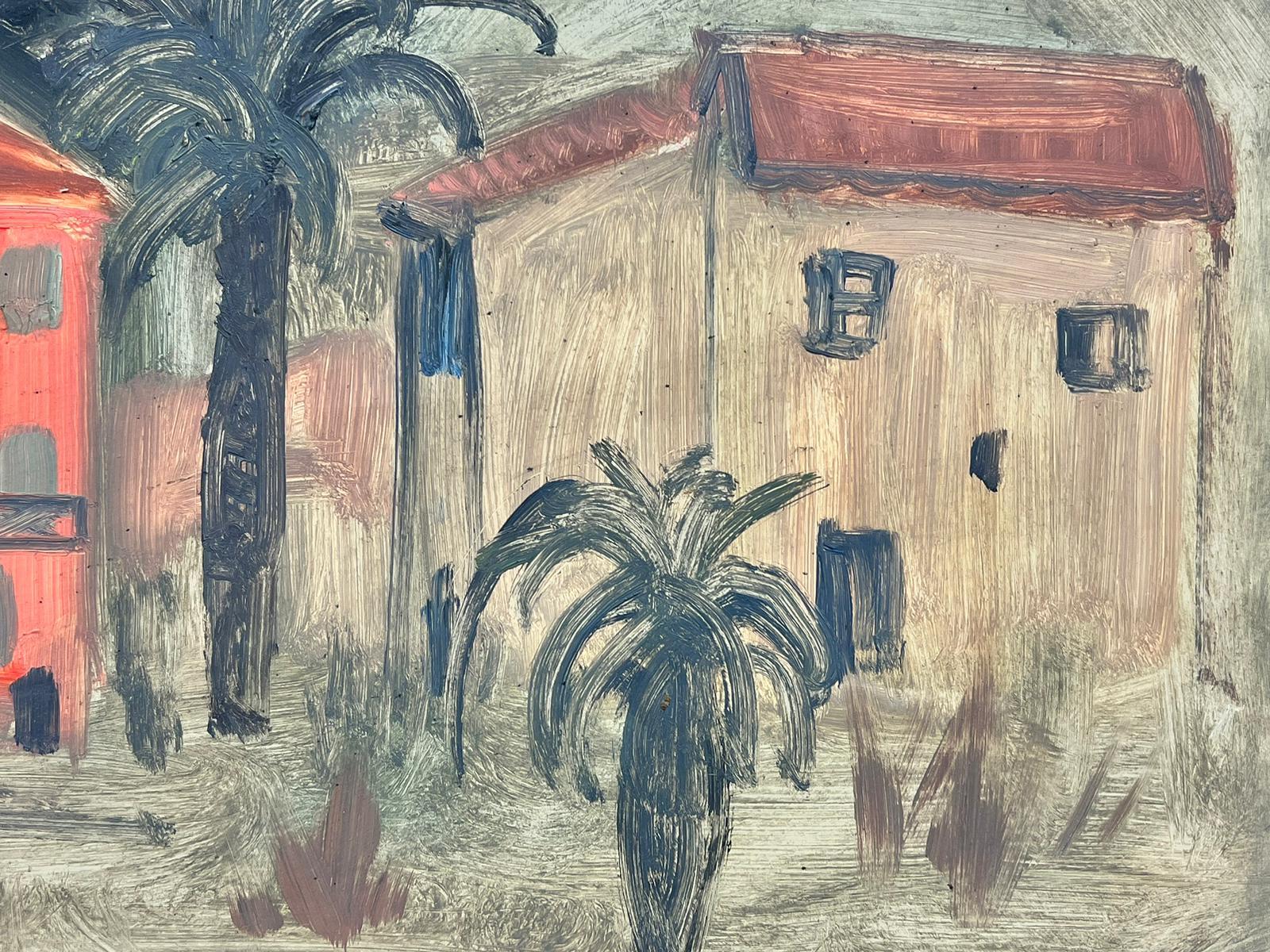 Follower of Matisse, 20th Century French Oil Pink House in South of France - Modern Painting by French School