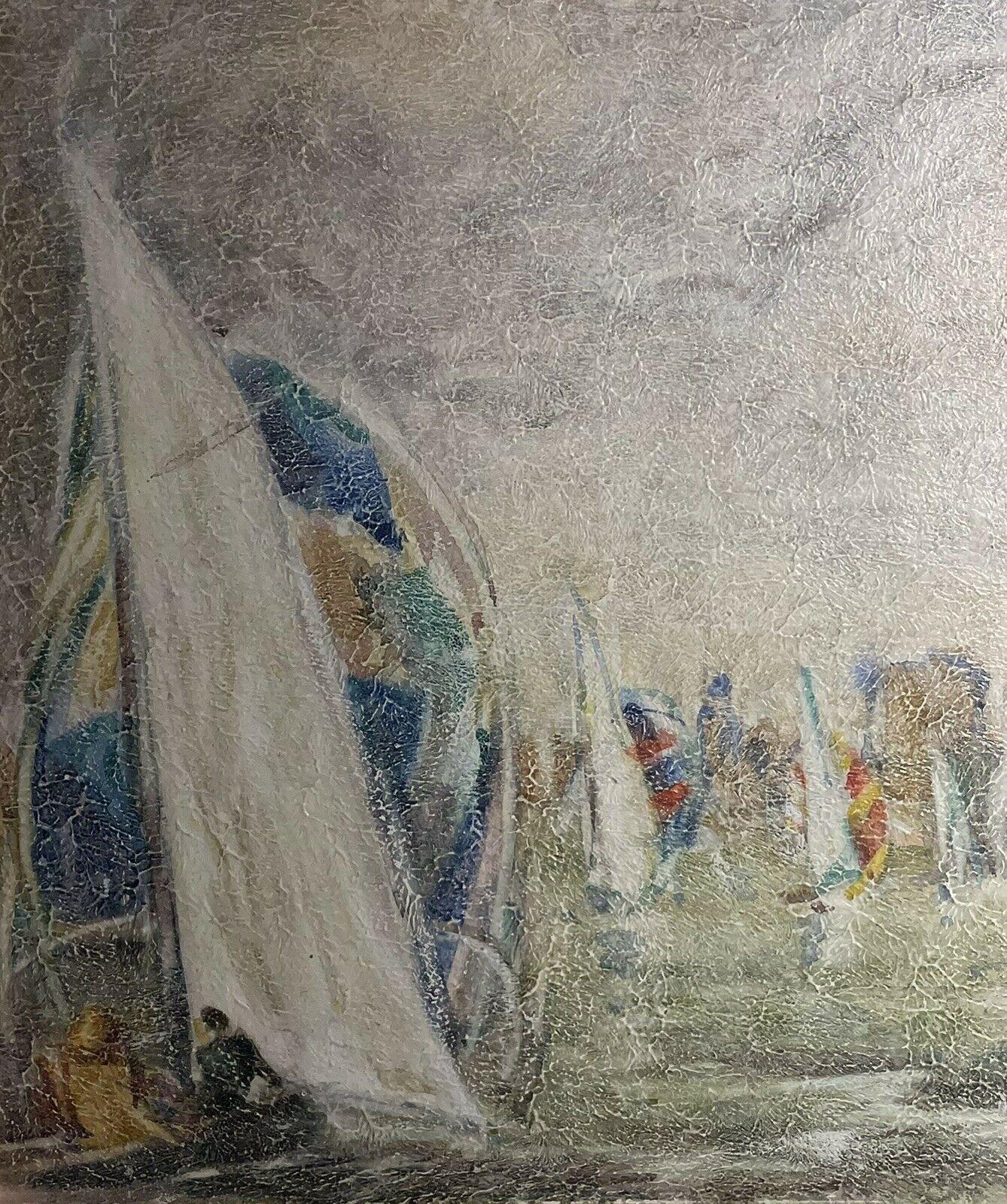 Artist/ School: French School, signed and dated 1972

Title: Racing Yachts at Sea

Medium: oil painting on board, framed

Size:   framed: 18 x 21 inches
              board: 15 x 18 inches

Provenance: private collection, France

Condition: The
