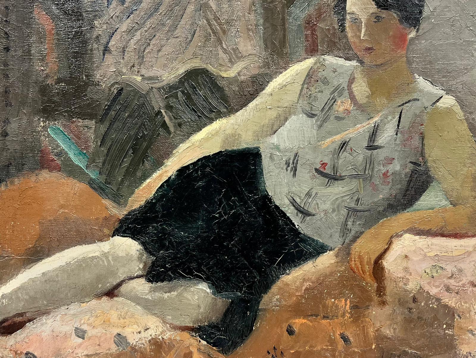 Artist/ School: French School, circa 1930's period, signed

Title: The Artists Model

Medium: oil on canvas, unframed

Painting: 18 x 24 inches

Provenance: private collection, France

Condition: The painting is in overall very good and sound