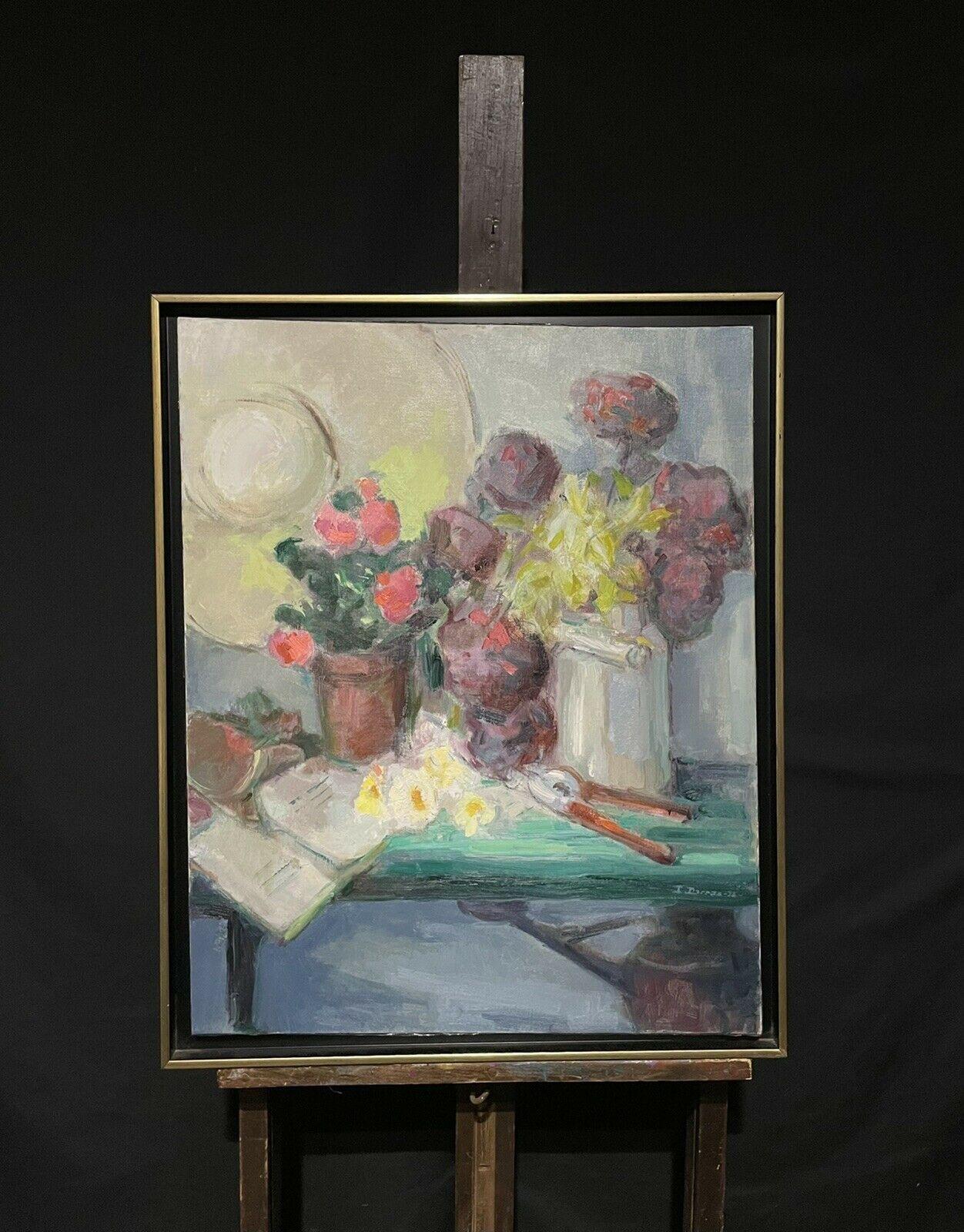 Beautiful French Impressionist Signed Oil - The Gardeners Table Still Life  - Painting by French School