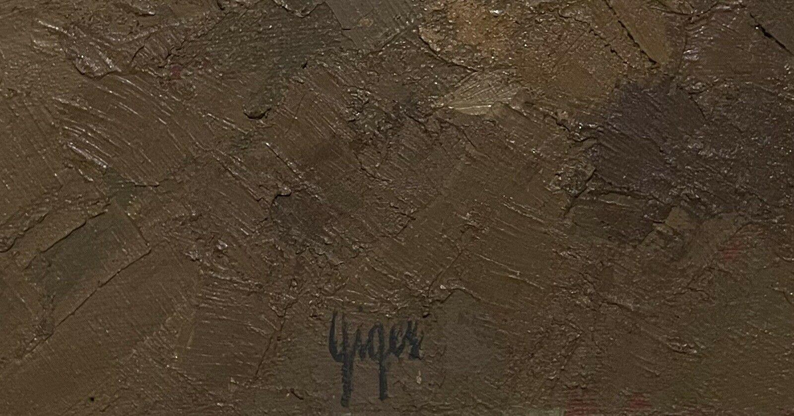Enorme pittura ad olio firmata, cubista francese degli anni '60, paesaggio atmosferico e lunatico 2