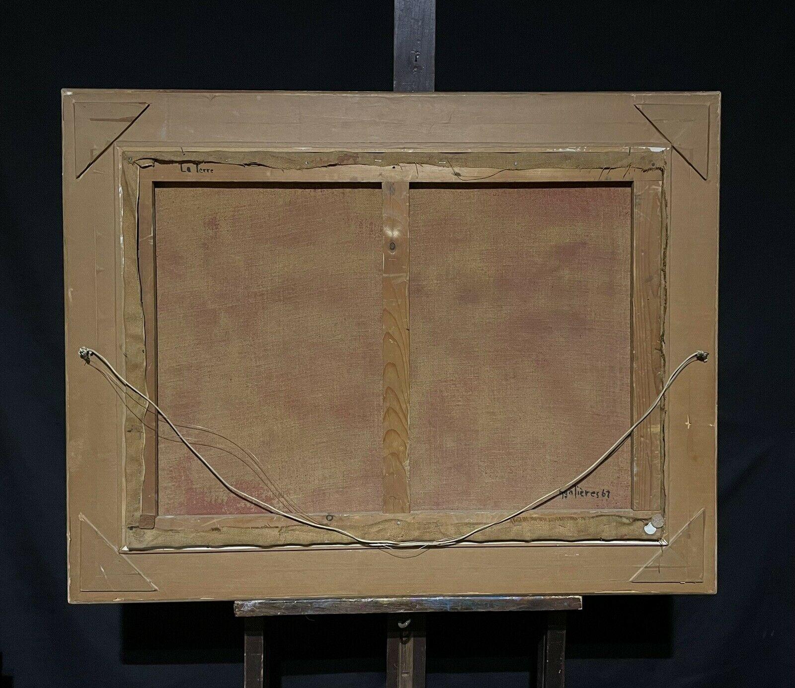 Enorme pittura ad olio firmata, cubista francese degli anni '60, paesaggio atmosferico e lunatico 3