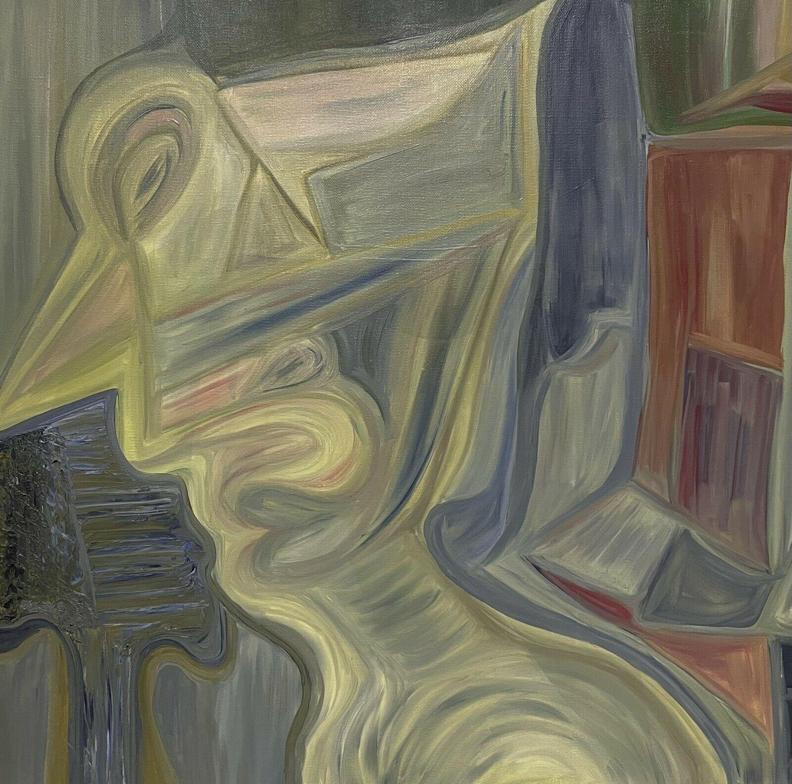 Artista/Scuola: Scuola francese, circa anni '80, firmato

Titolo: composizione figurativa astratta

Media:  dipinto a olio su tela firmato, incorniciato.

incorniciato:   26,25 x 38,75 pollici
tela:   23,75 x 36,25 pollici

Provenienza: collezione
