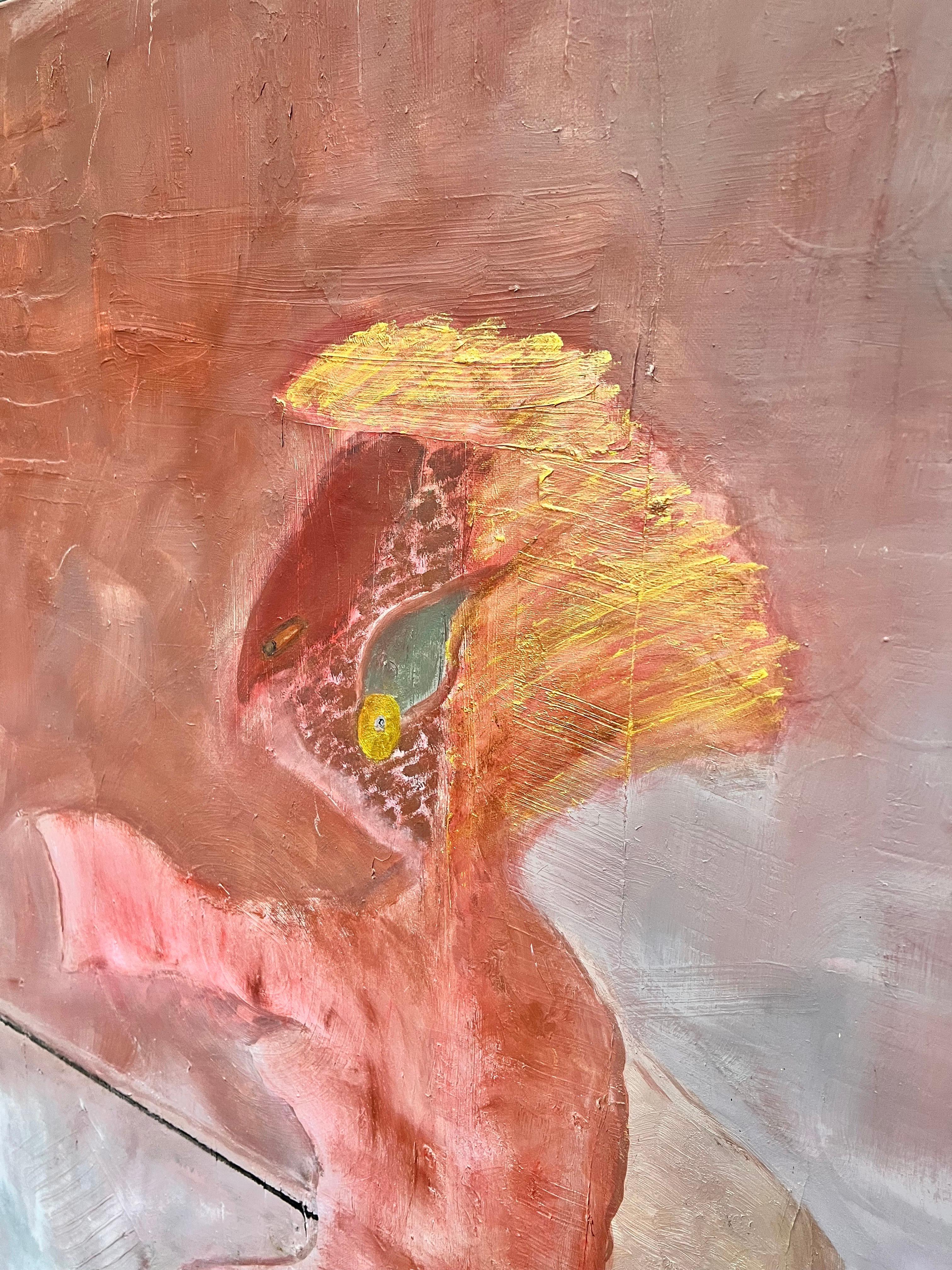French artist, 1970's-1980's period
oil on canvas, unframed 
canvas: 51 x 38 inches
provenance: private collection, Paris
The painting is in overall good and presentable condition.

