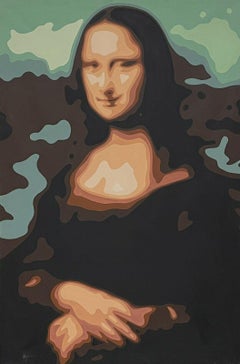 Mona Lisa, modern French abstract painting after Leonardo da Vinci