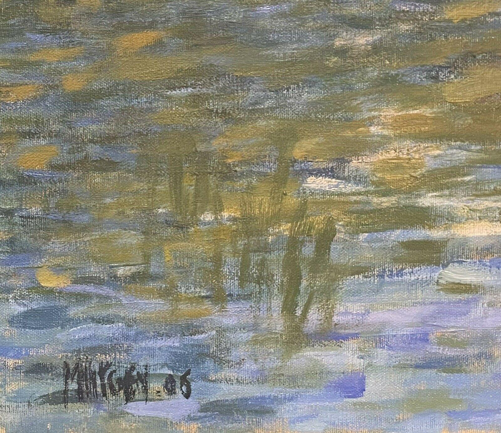 Signed French Impressionist Oil River Landscape & Buildings Beautifully Tranquil For Sale 1