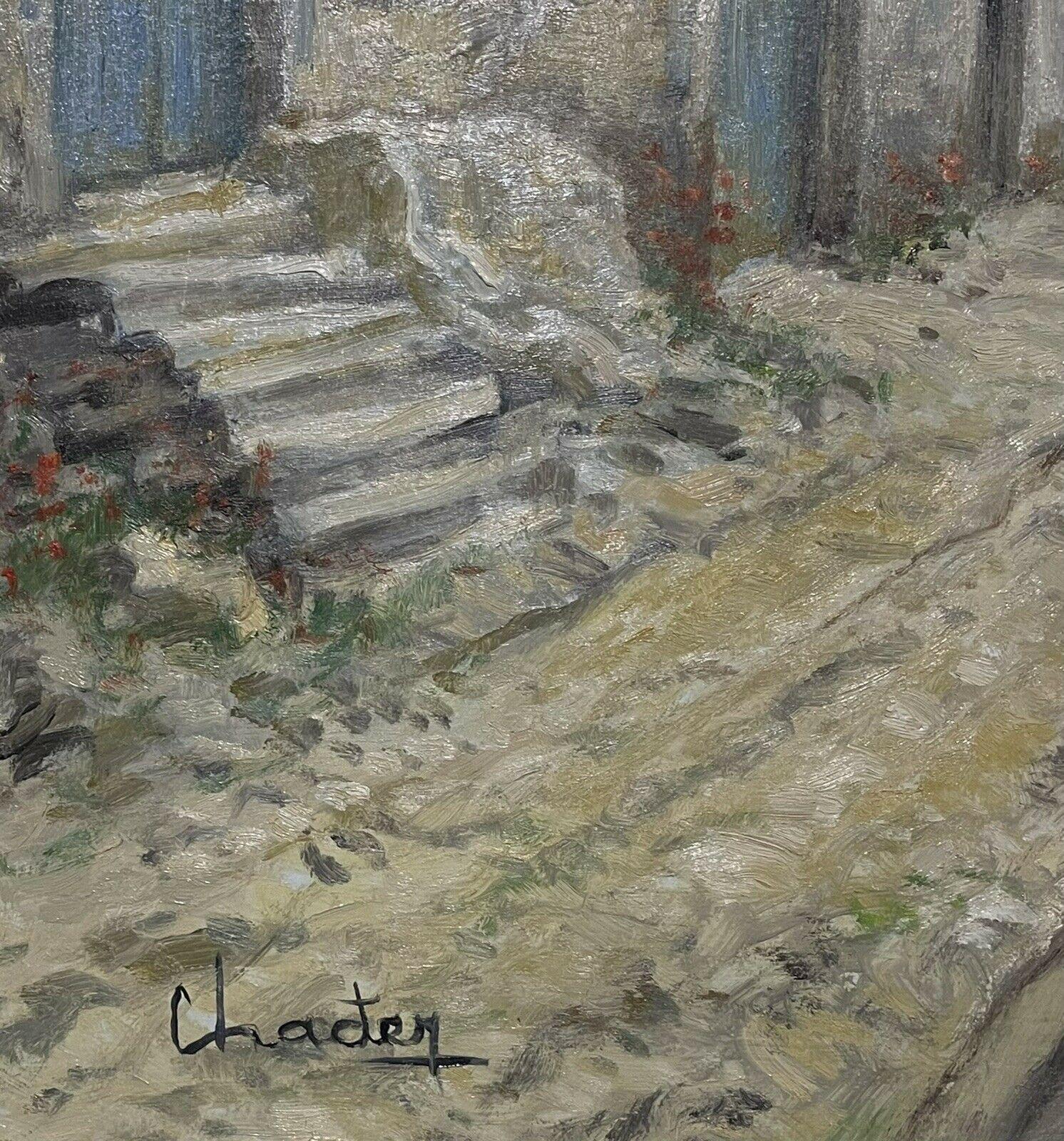 Superbe huile impressionniste française signée de style Vieux village provençal, cadre étonnant en vente 1