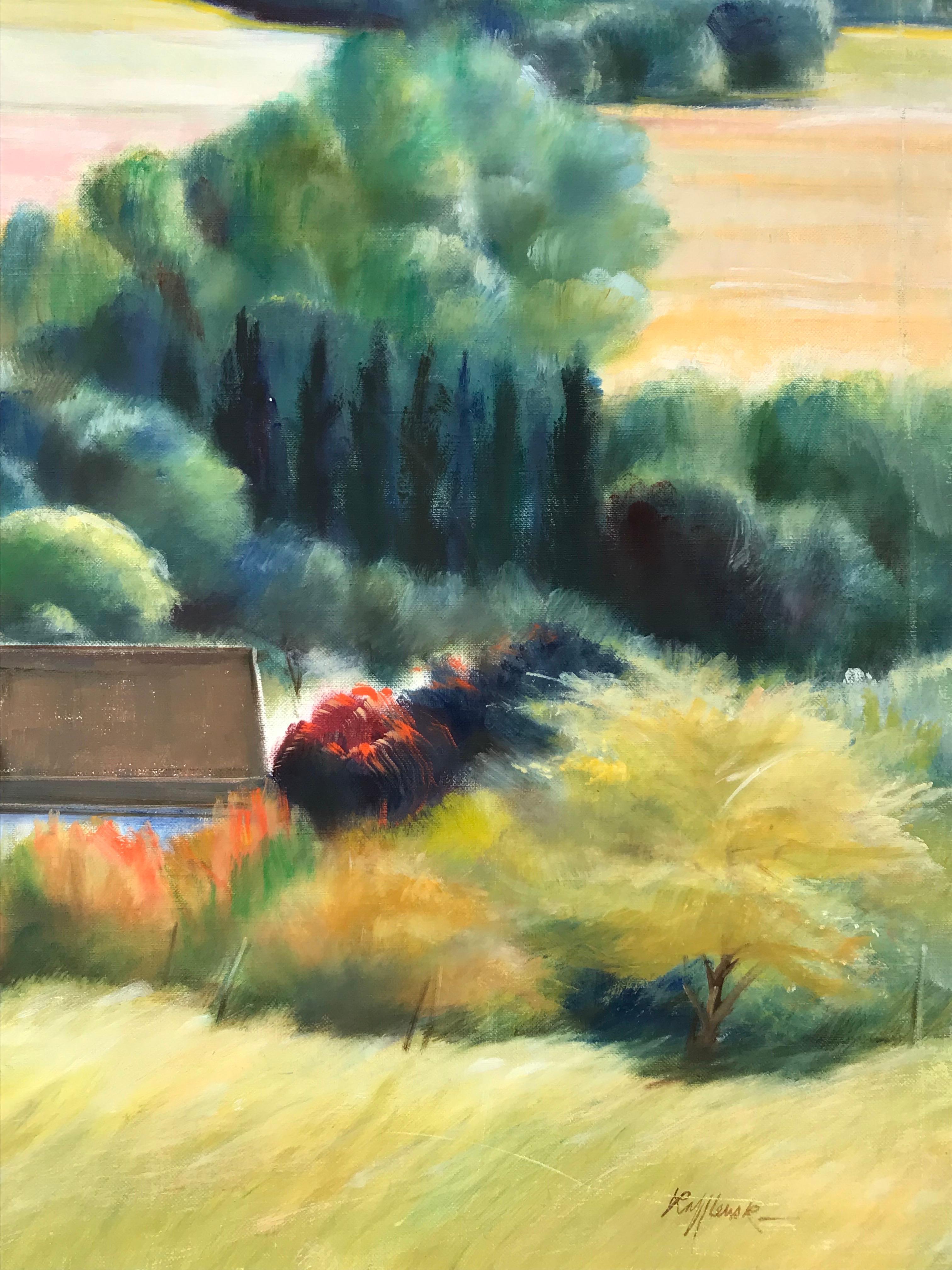 Artist/ School: French School, contemporary, indistinctly signed

Title: The Giverny Landscape

Medium:    oil painting on canvas, unframed, signed
inscribed verso

canvas:   20 x 24 inches

Provenance: private collection, France

Condition: The