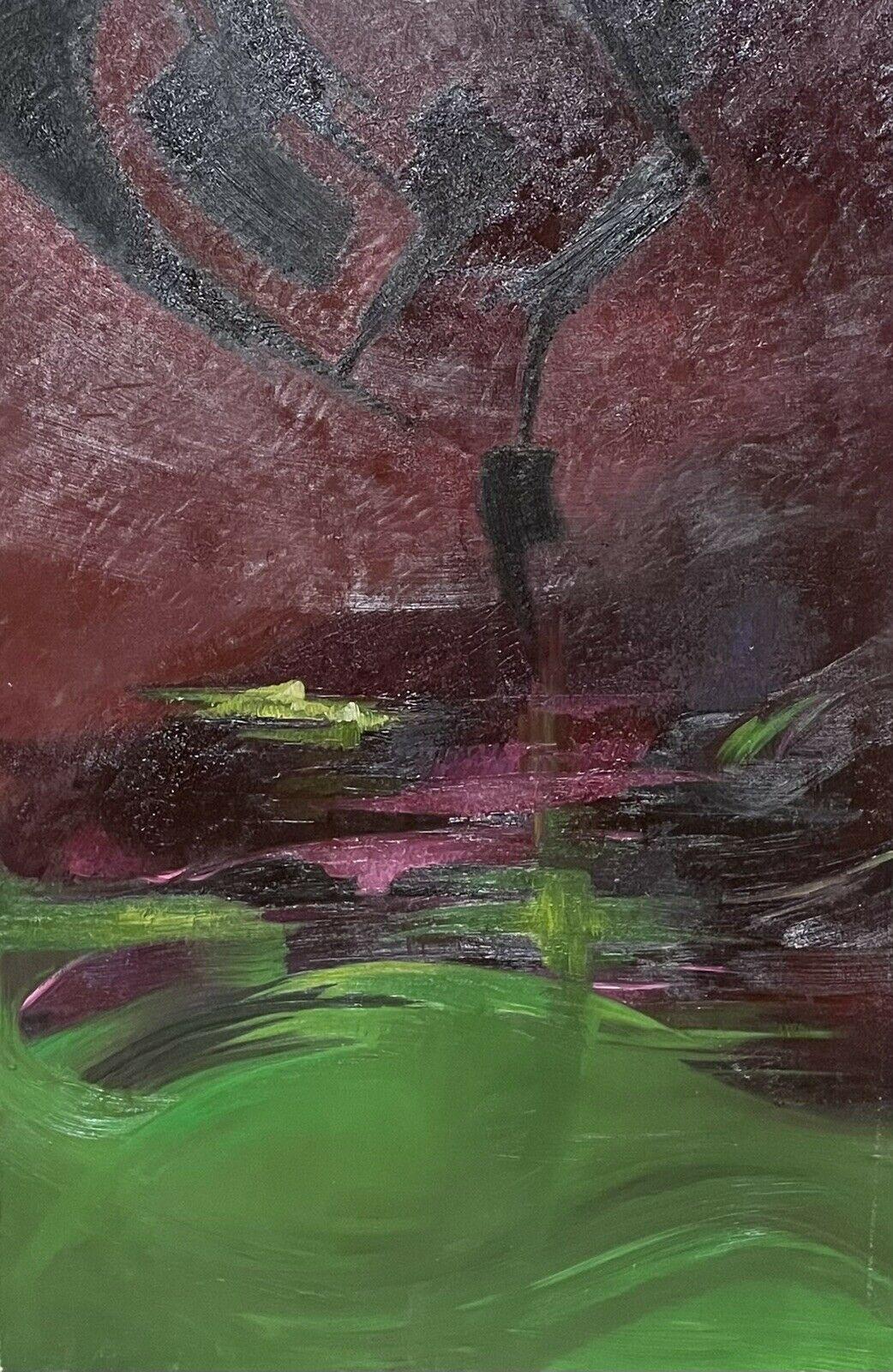 Abstract Painting di French School - Pittura ad olio astratta espressionista francese del XX secolo su tela, molto grande