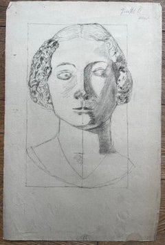 Frühes 20. Jahrhundert Weibliches Porträt Kopfstudie Graphit-Zeichnung