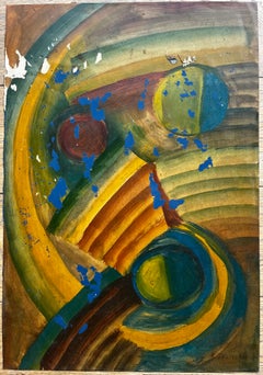 Mid Century French Abstract Geometric Modernist Composition