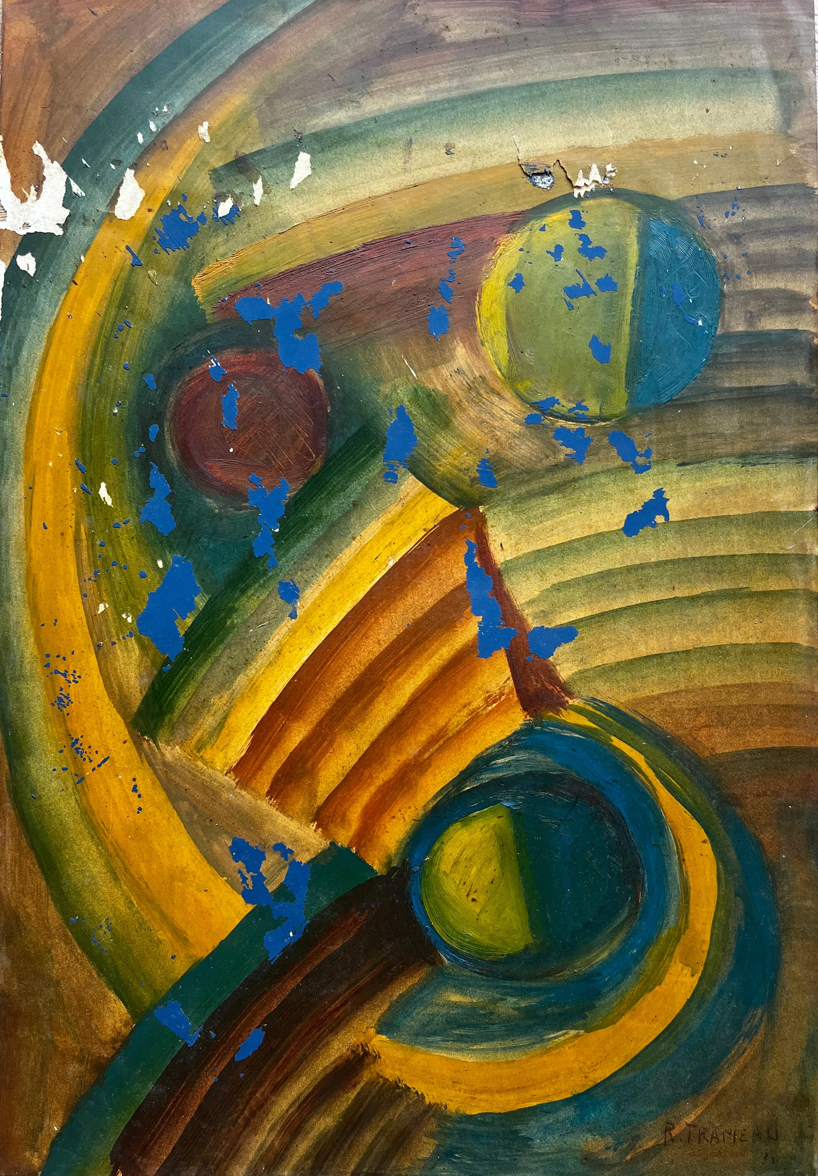 Mid Century French Abstract Geometric Modernist Composition