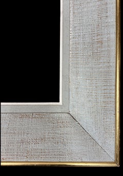 Cornice francese di metà secolo dipinta di grigio testurizzato