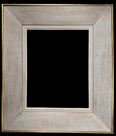 Cornice francese di metà secolo dipinta di grigio testurizzato