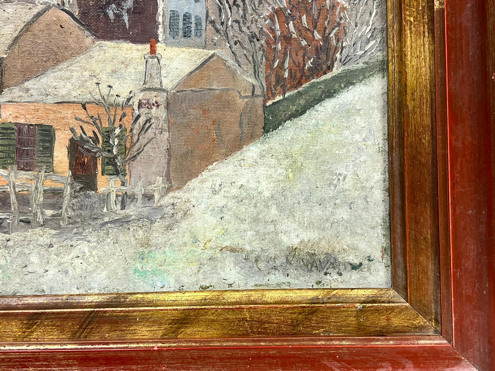 Montmartre
French school, 20th century 
Signed lower corner 
oil on board, framed
framed: 12 x 14 inches
board: 8 x 10 inches
private collection, France
the painting is in overall very good and sound condition