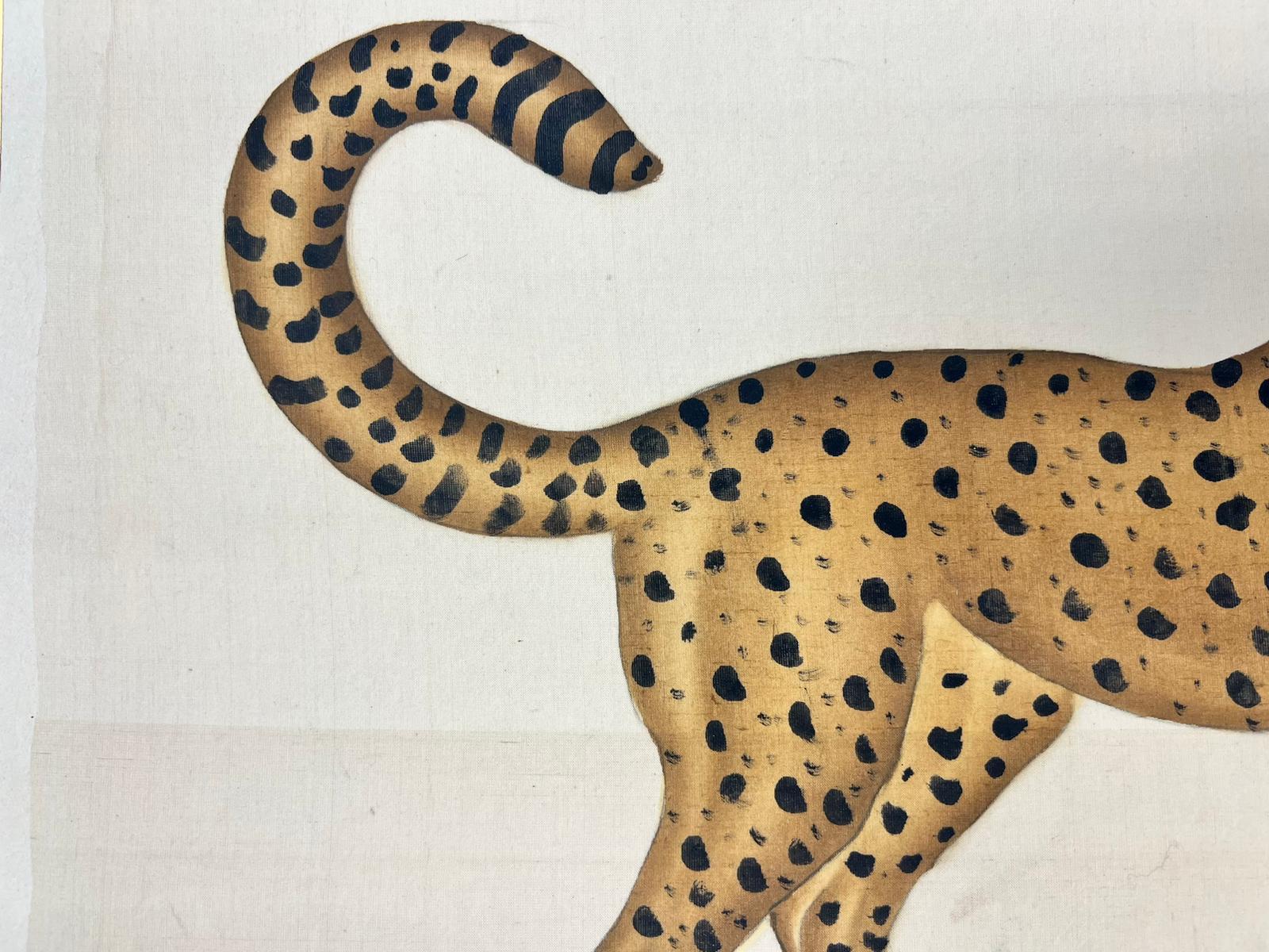 Il Gattopardo, dipinto originale firmato del XIX secolo in Francia - Art Scuola francese di French School