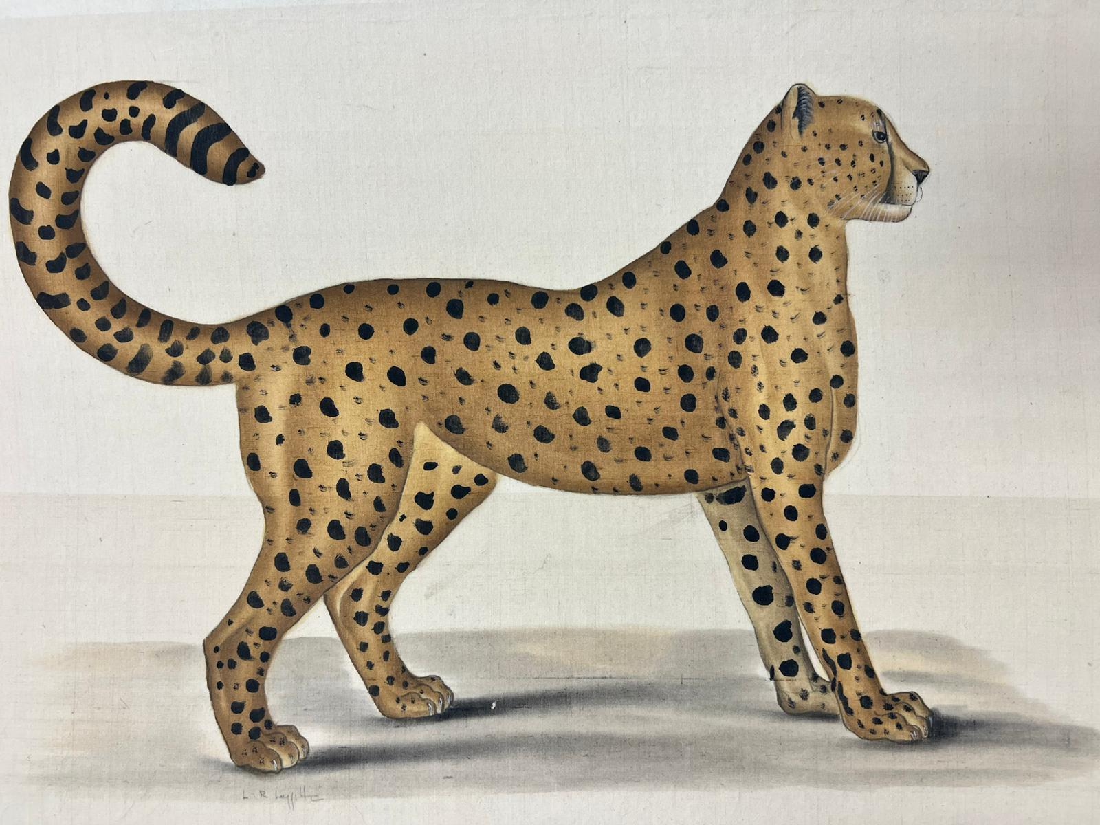Il Gattopardo, dipinto originale firmato del XIX secolo in Francia 1