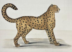 Le léopard du 19ème siècle - Peinture originale signée par une française