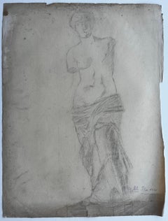 Venus de Milo Statue Drawing Classical Figure Study French School