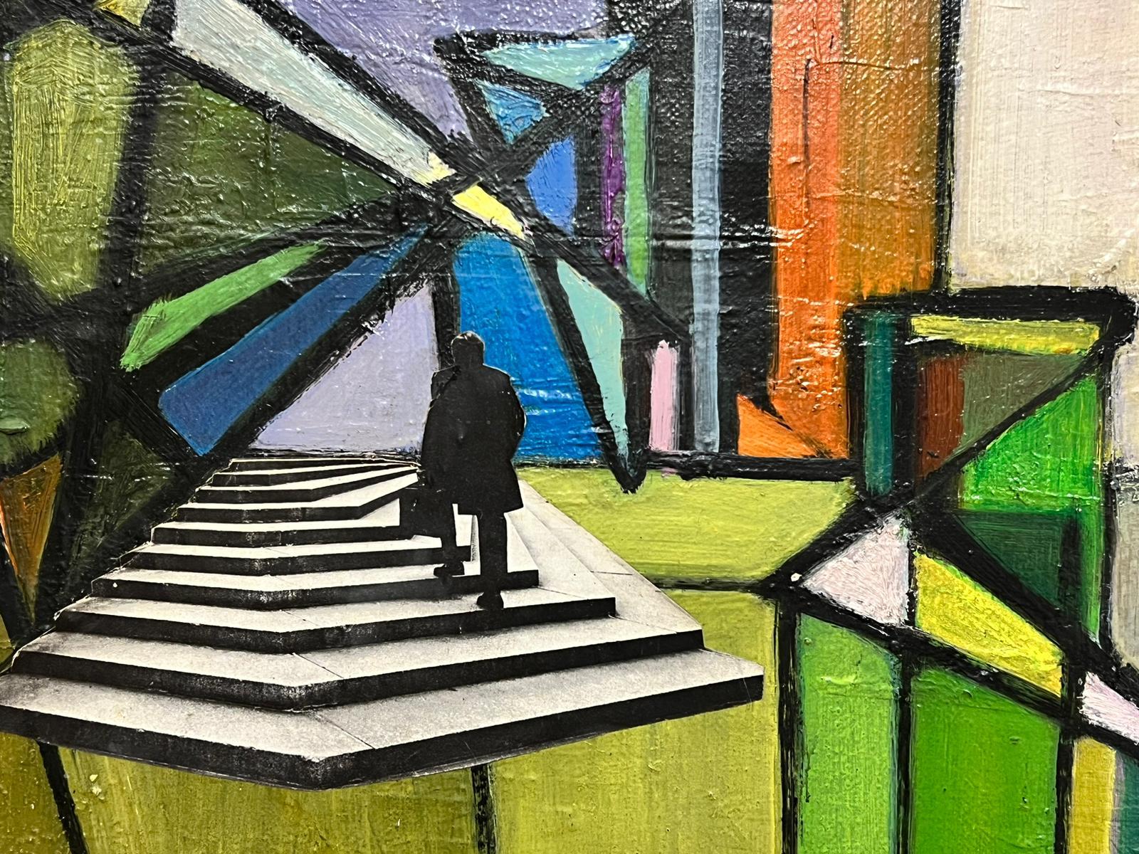 Collage abstrait surréaliste français des années 1960 Peinture à l'huile Nu Figuratif - Marron Figurative Painting par French School