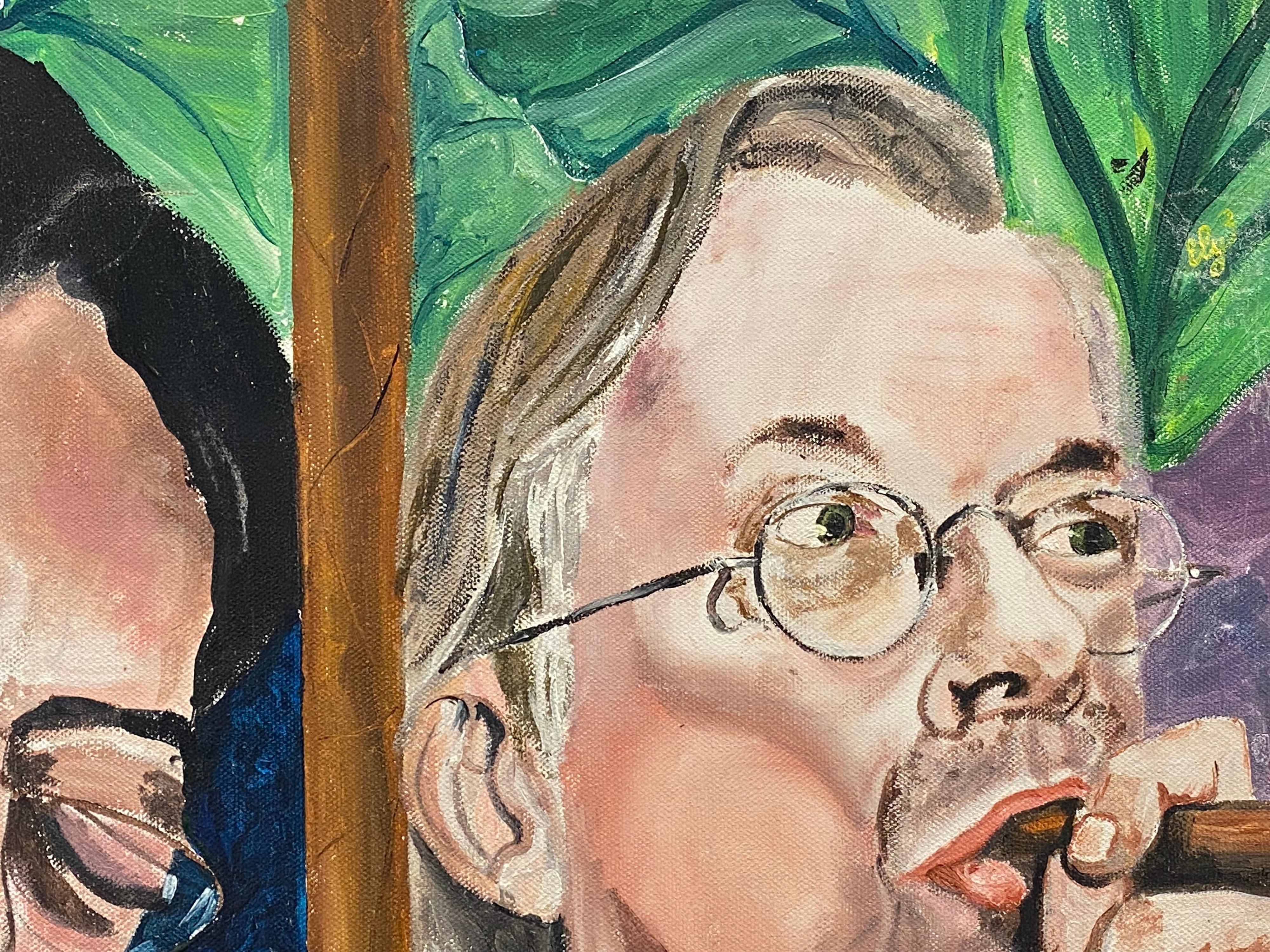 French Oil - Portraits of Cigar Smokers - Painting by Unknown