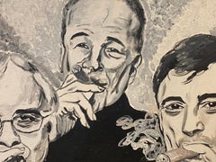 French Oil - Portraits of Cigar Smokers Trio