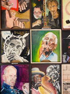Gallery Wall Group Set von 21 Original-Ölgemälde – Porträts von Zigarrenrauchern