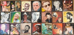 Gallery Wall Group Set of 21 Original French Oils - Portraits of Cigar Smokers