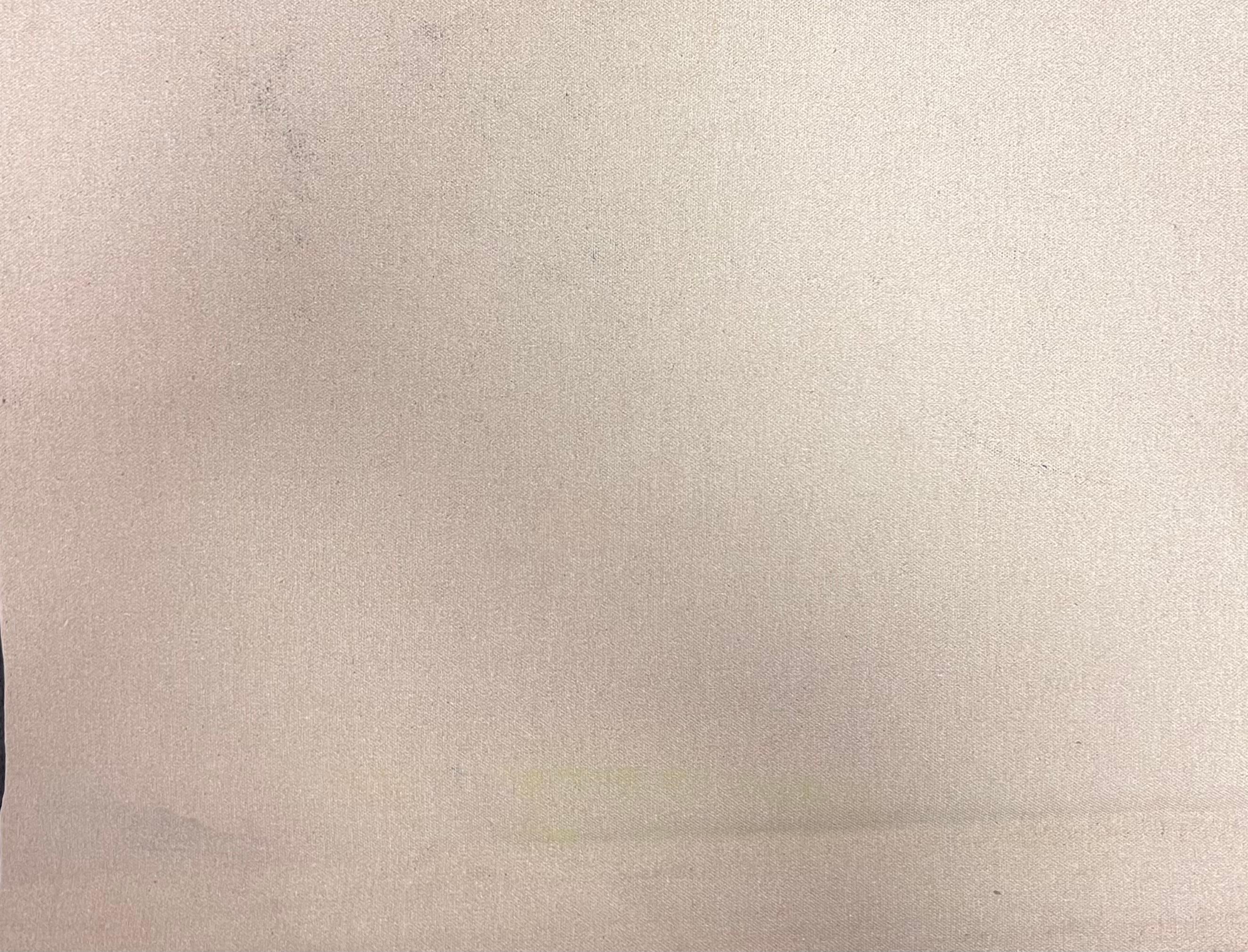 Peinture à l'huile moderniste française Paysage aux tons verts avec maison rose en vente 1