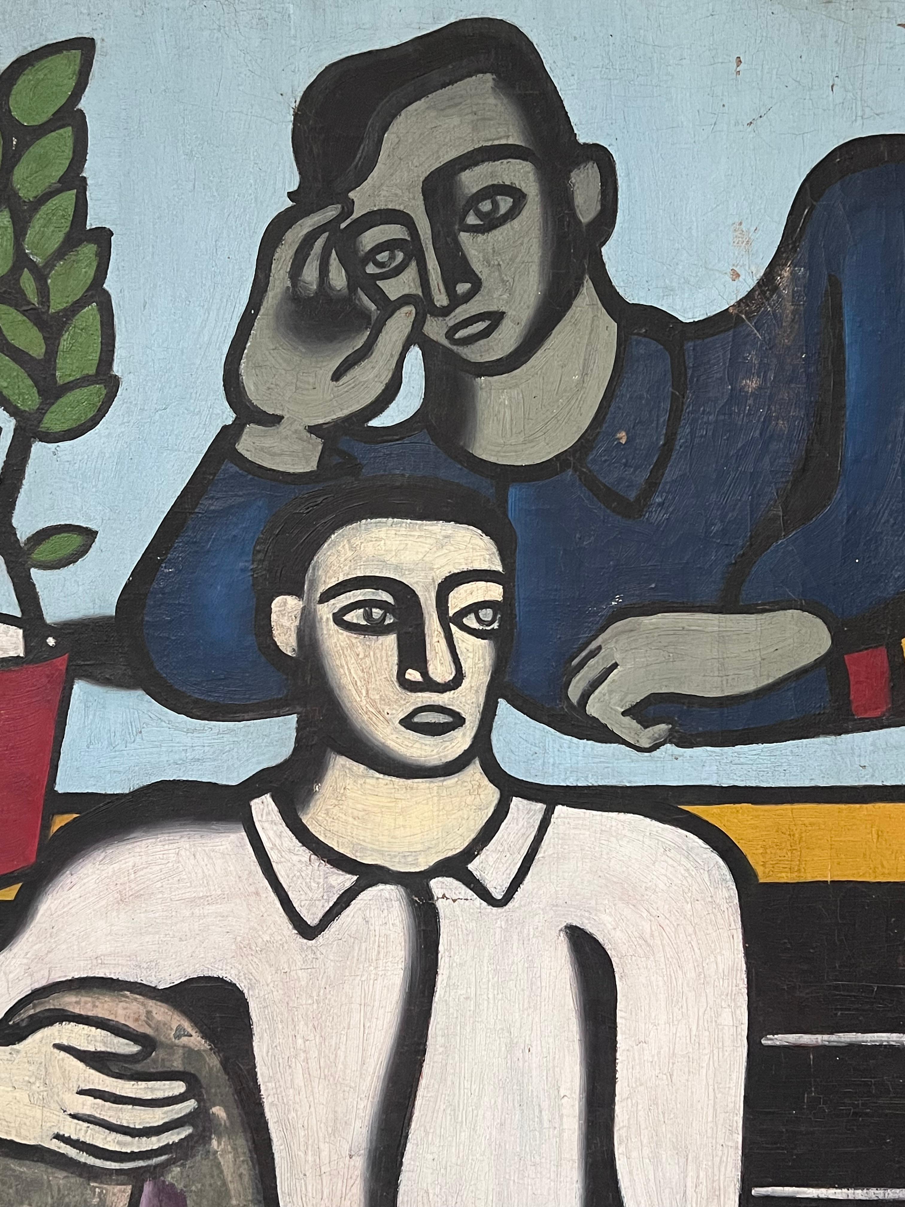 Retratos figurativos
Escuela francesa, firmado y fechado ilegiblemente en 47'.
círculo de Fernand Leger (francés 1881-1955)
óleo sobre lienzo, sin enmarcar
lienzo: 38 x 58,5 pulgadas
Procedencia: colección privada, Francia
Estado: hay pequeñas zonas