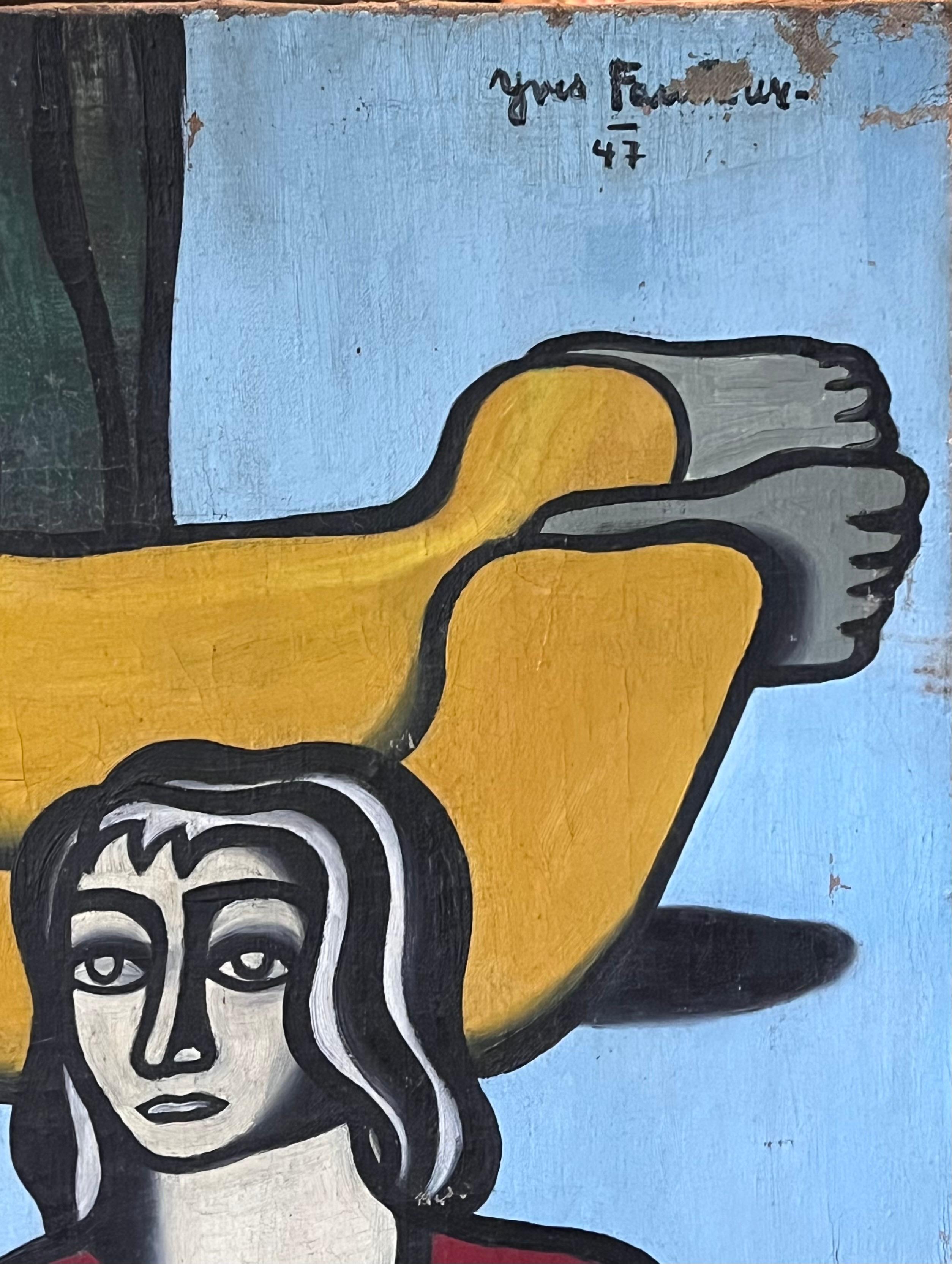 Enorme Círculo de Retratos Figurativos de Fernand Leger de los años 40 Pintura al óleo sobre lienzo en venta 2