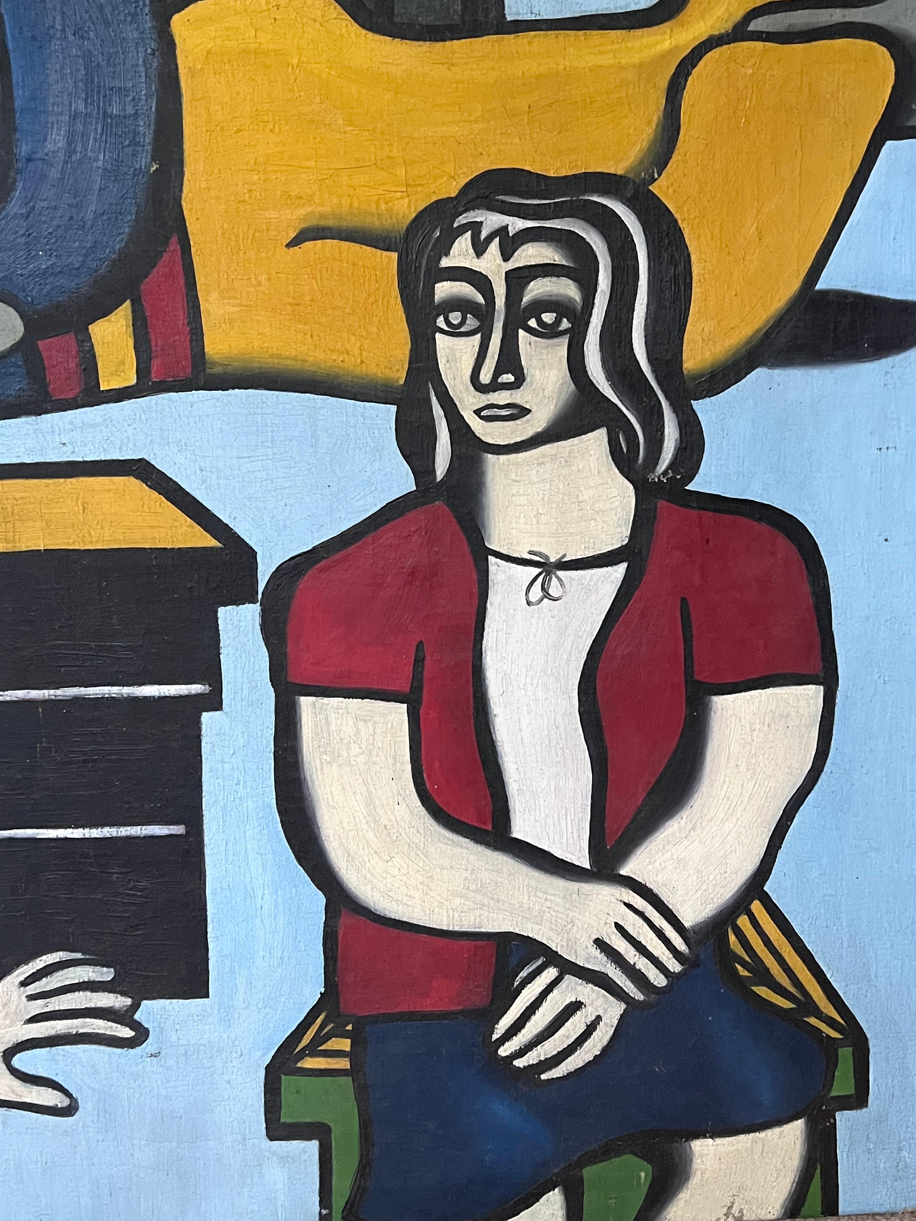 Enorme Círculo de Retratos Figurativos de Fernand Leger de los años 40 Pintura al óleo sobre lienzo en venta 3