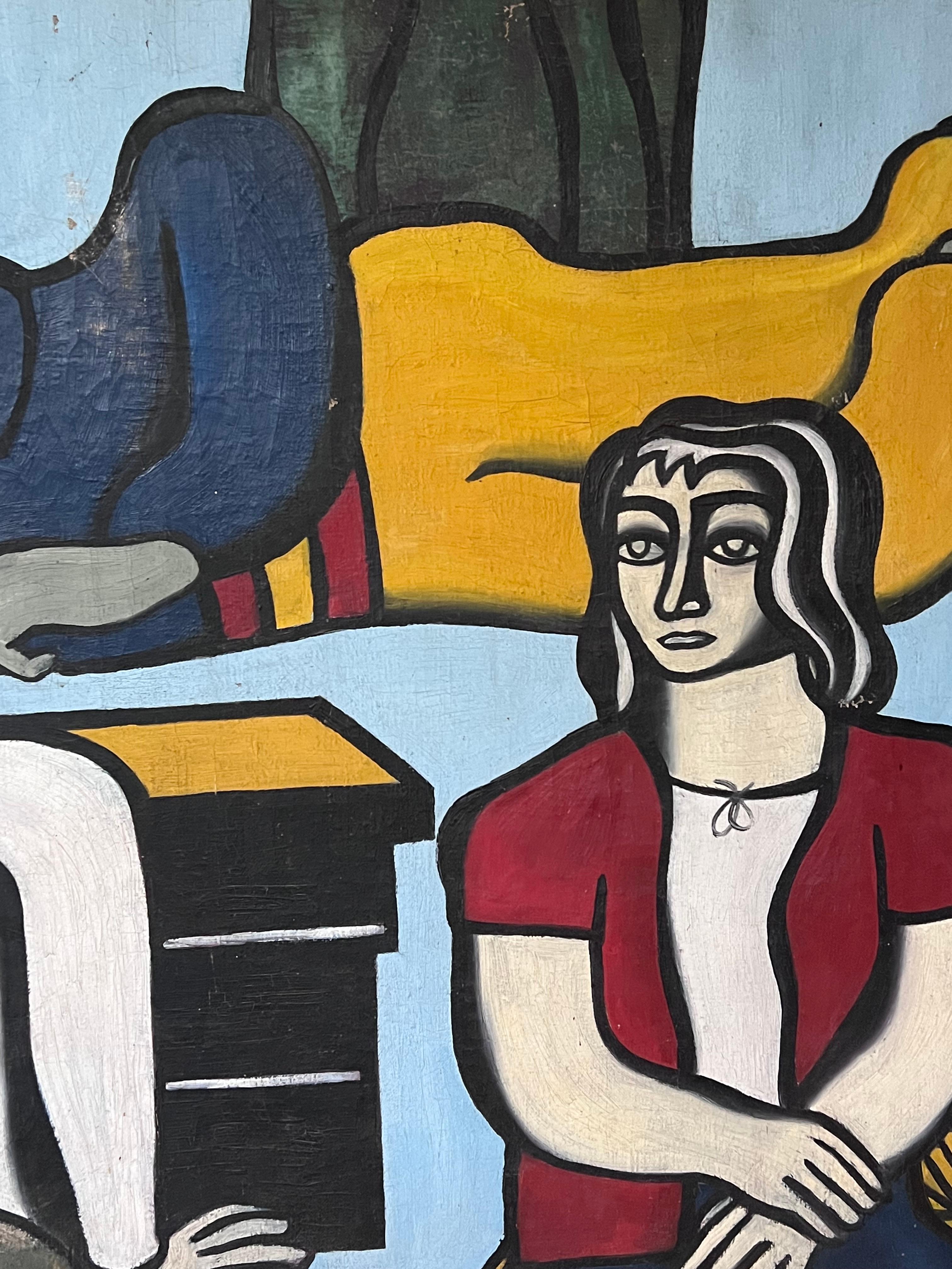 Enorme Círculo de Retratos Figurativos de Fernand Leger de los años 40 Pintura al óleo sobre lienzo en venta 4
