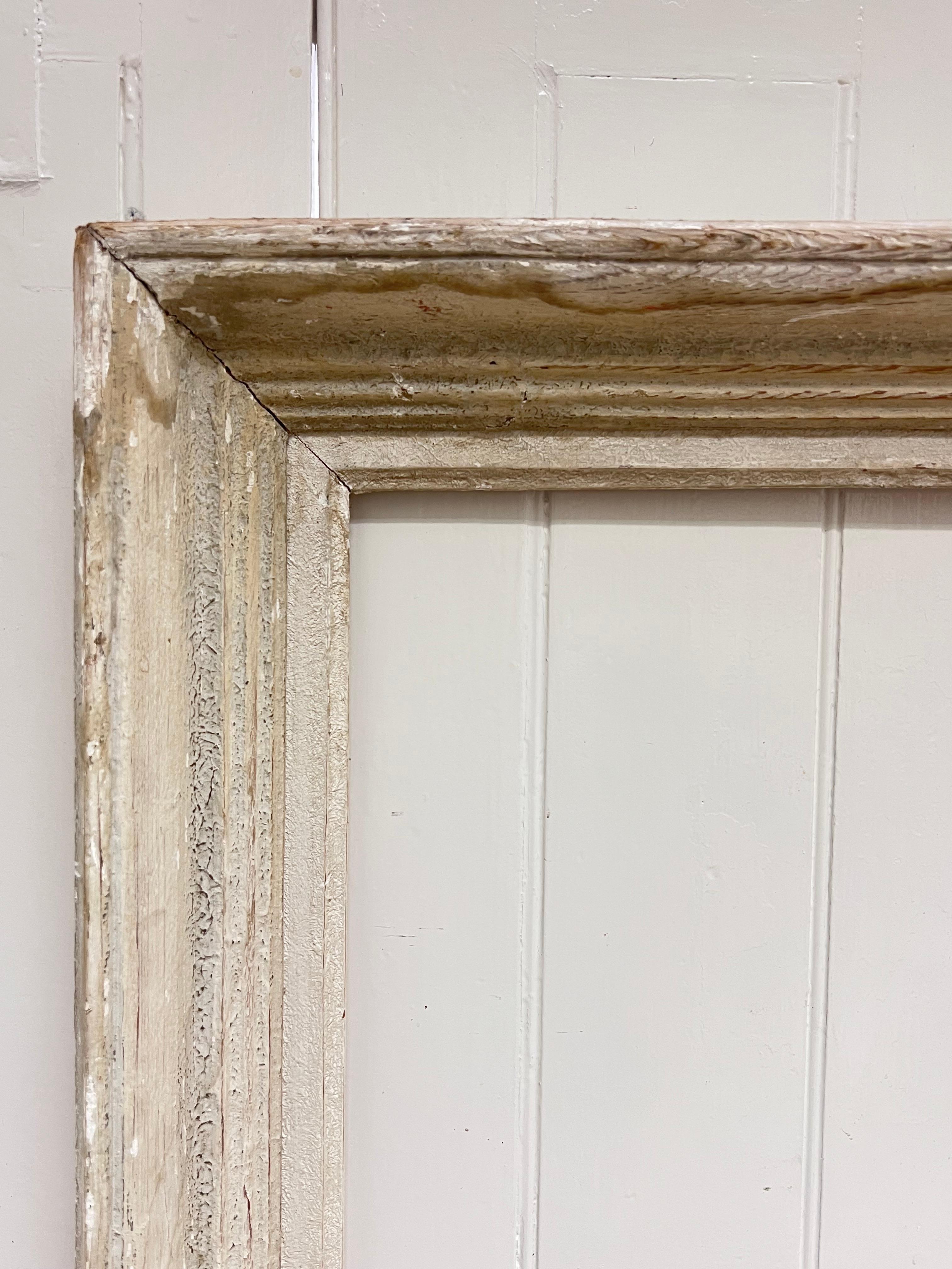Mid 20th Century French Picture Frame Shabby Chic Off White Large Size Vintage - Impressionist Mixed Media Art by French School 