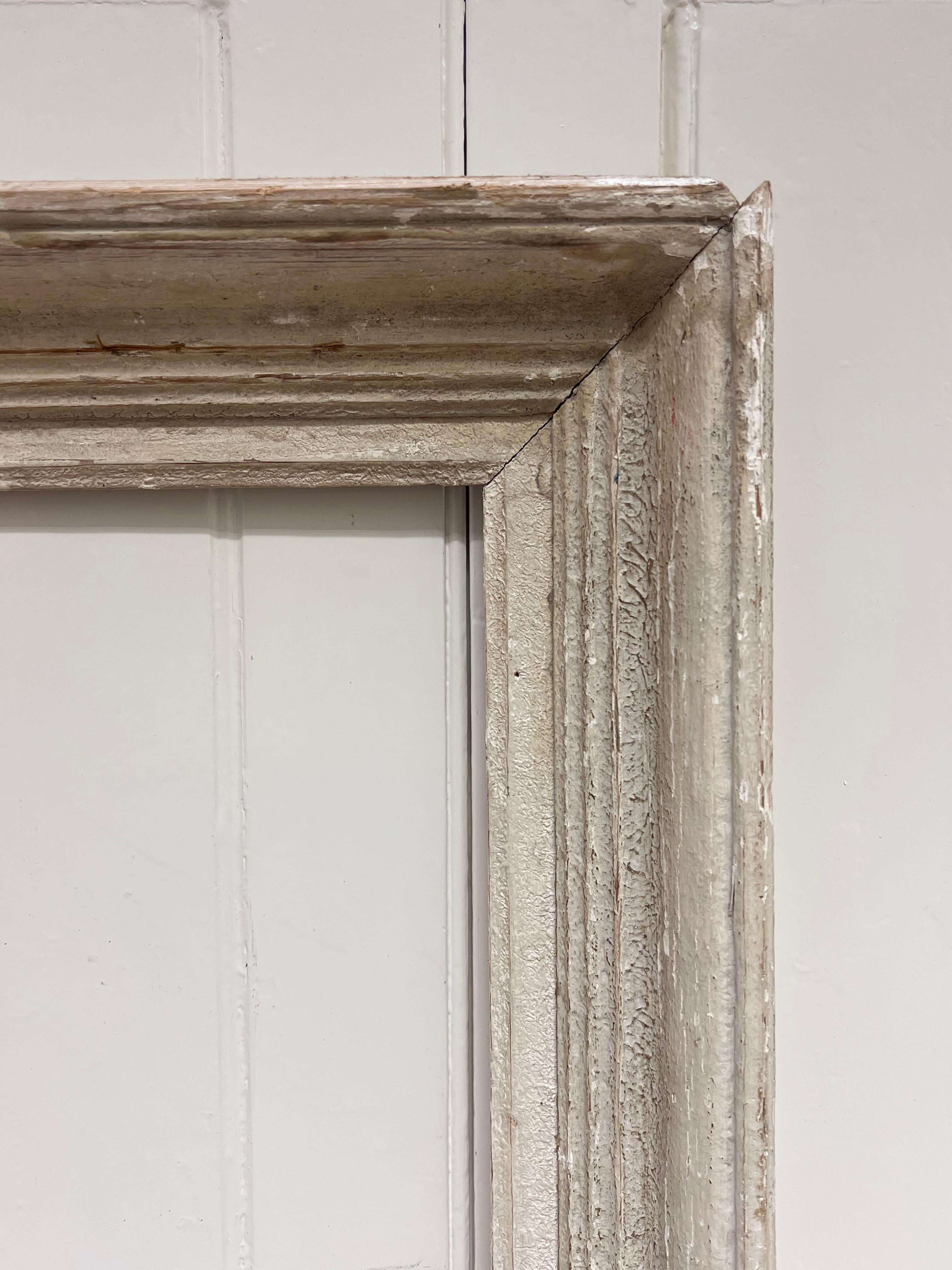 Mid 20th Century French Picture Frame Shabby Chic Off White Large Size Vintage For Sale 2